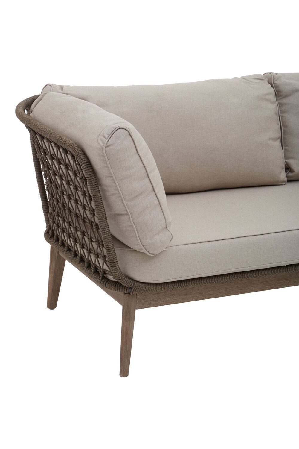 Image of Opus Linen Fabric and Woven Rope 3 Seat Sofa - Macro