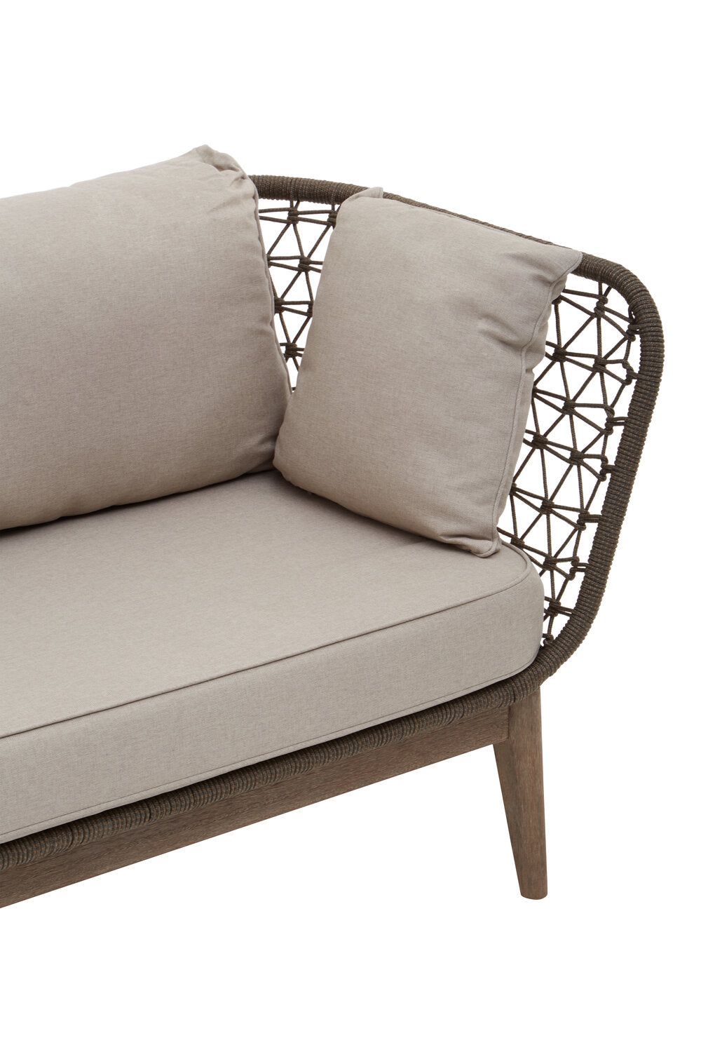Image of Opus Linen Fabric and Woven Rope 3 Seat Sofa - Macro