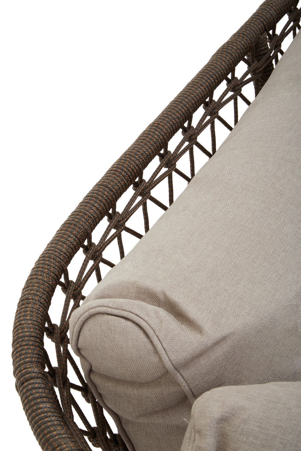 Image of Opus Linen Fabric and Woven Rope 3 Seat Sofa - Macro