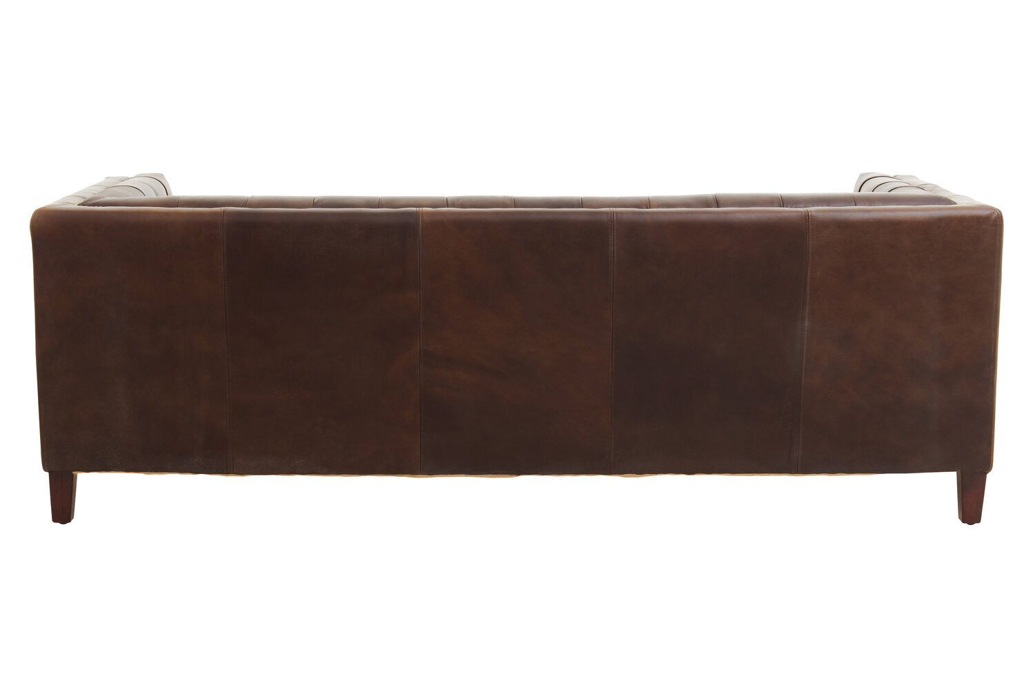Image of King Three Seater Dark Brown Leather Modern Chesterfield Sofa - Additional