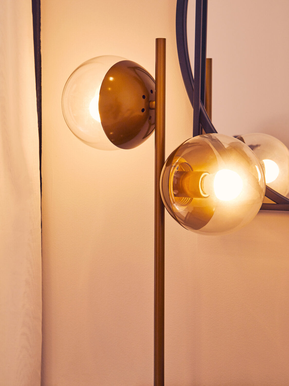 Image of Revive Two Light Gold and Black Marble Table Lamp