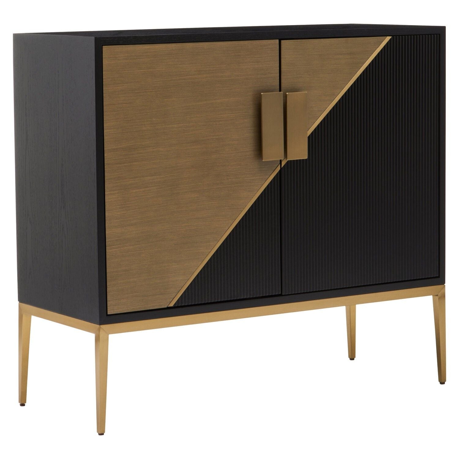 Image of Davoli Black and Gold Two Door Sideboard