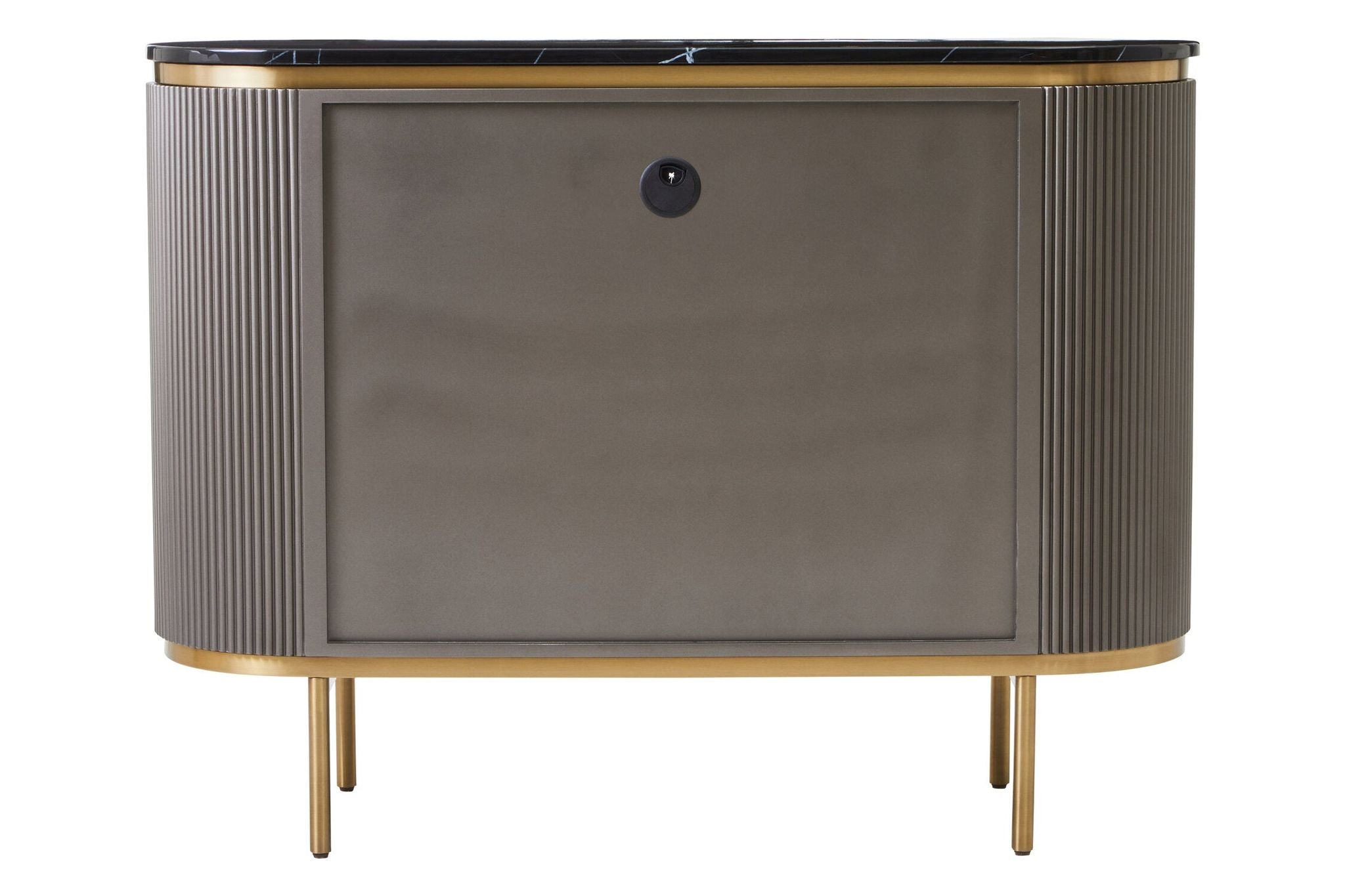 Image of Dervio Grey Two Door Sideboard with Black Marble Top