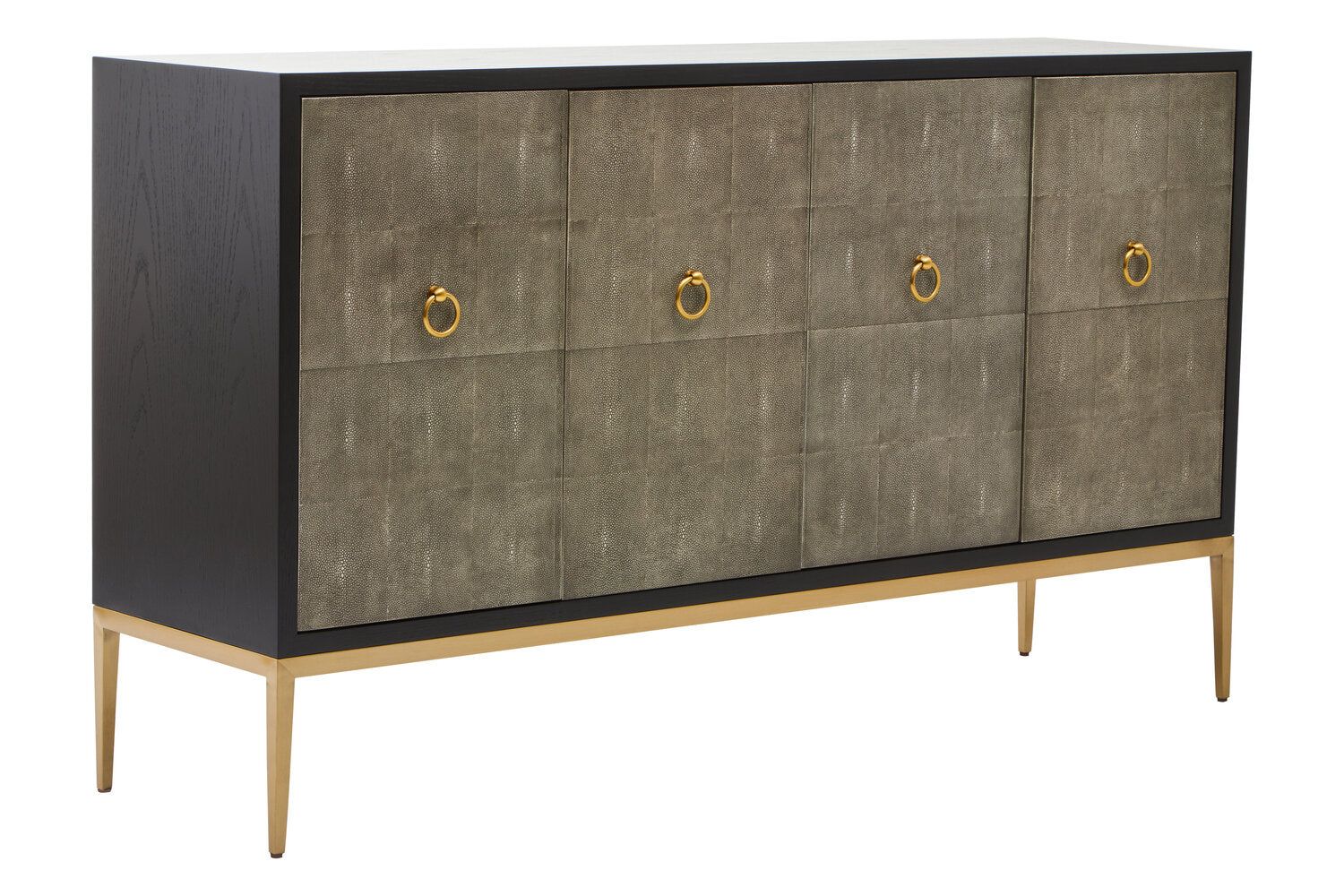 Image of Deruta Grey Shagreen Effect 4 Door Sideboard