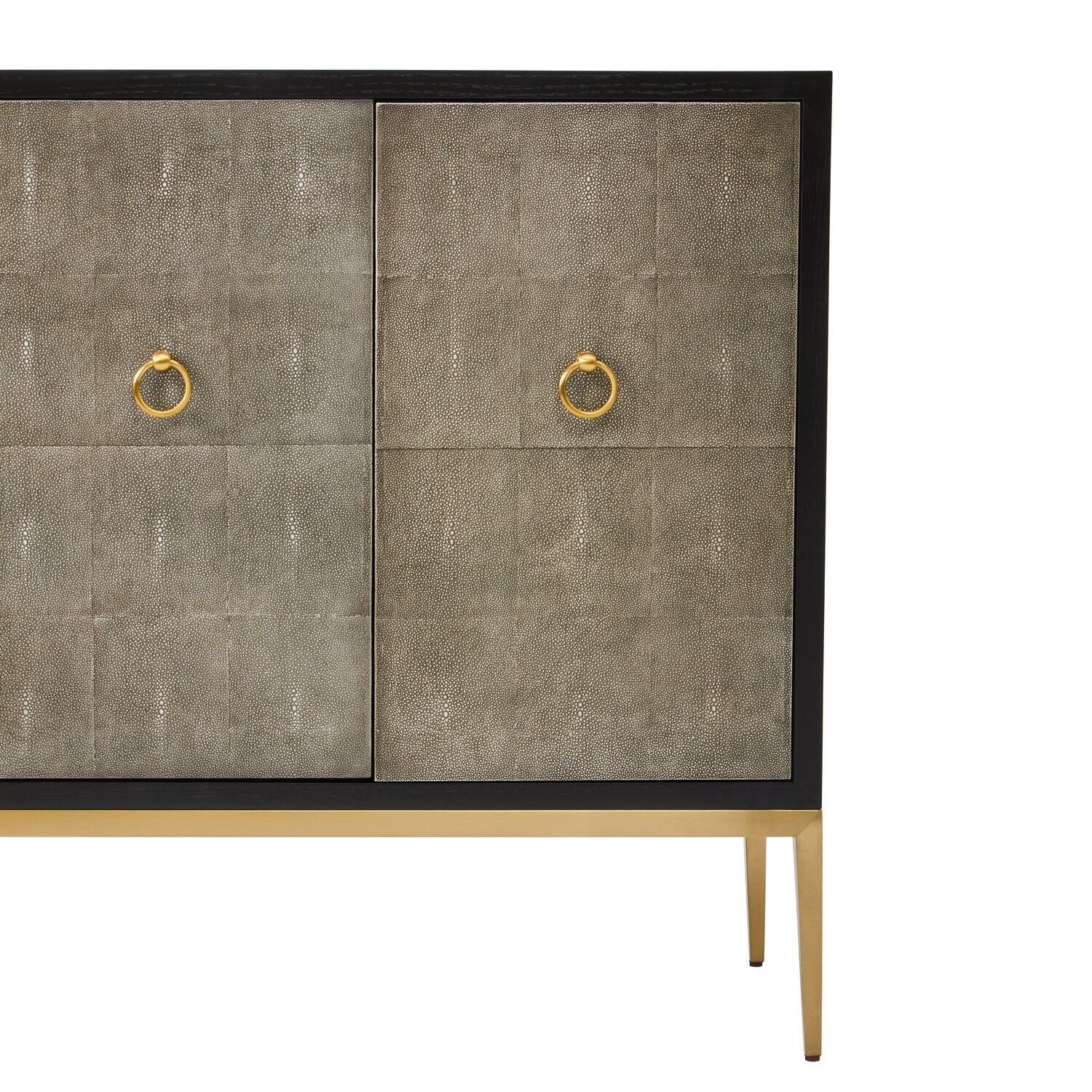 Image of Deruta Grey Shagreen Effect 4 Door Sideboard