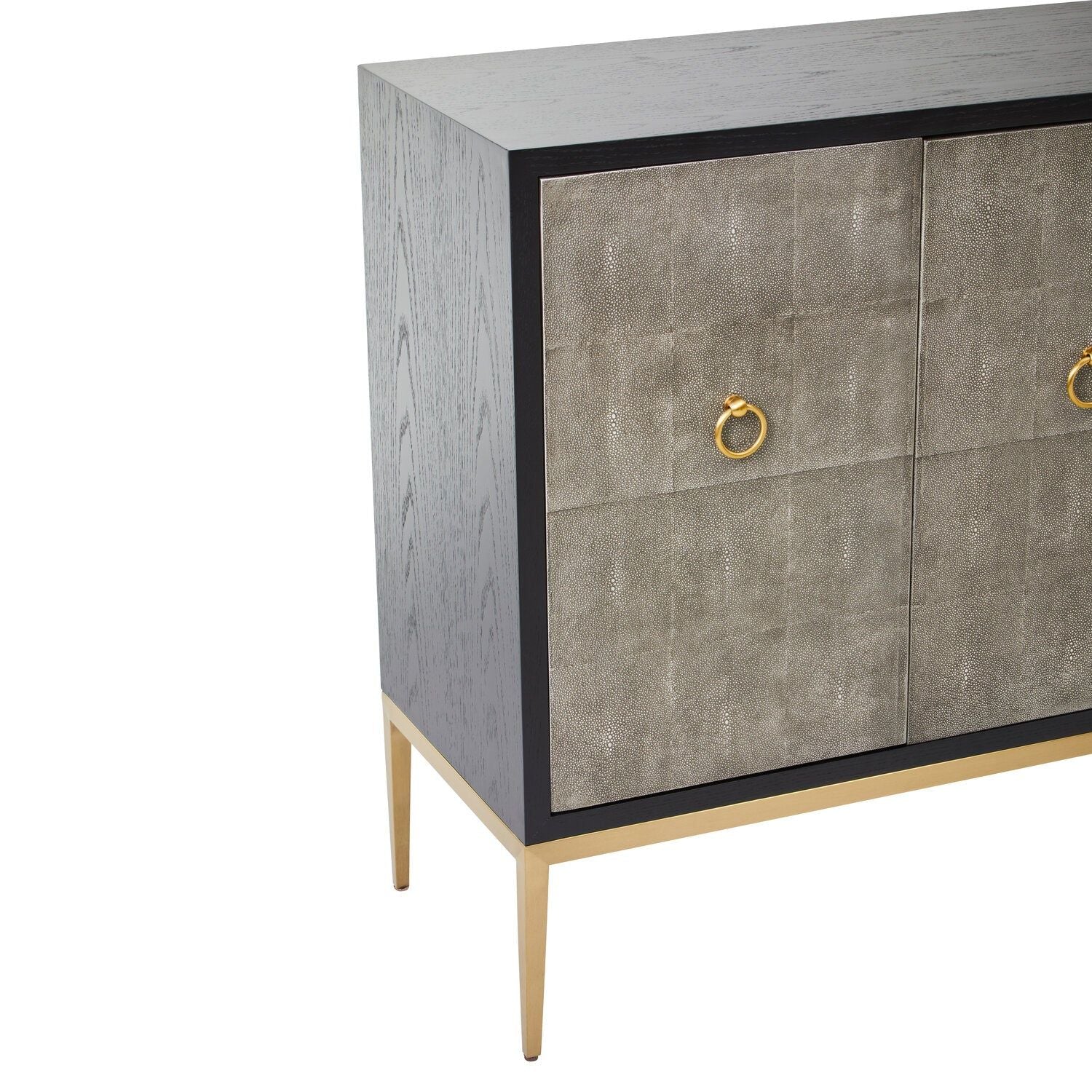 Image of Deruta Grey Shagreen Effect 4 Door Sideboard