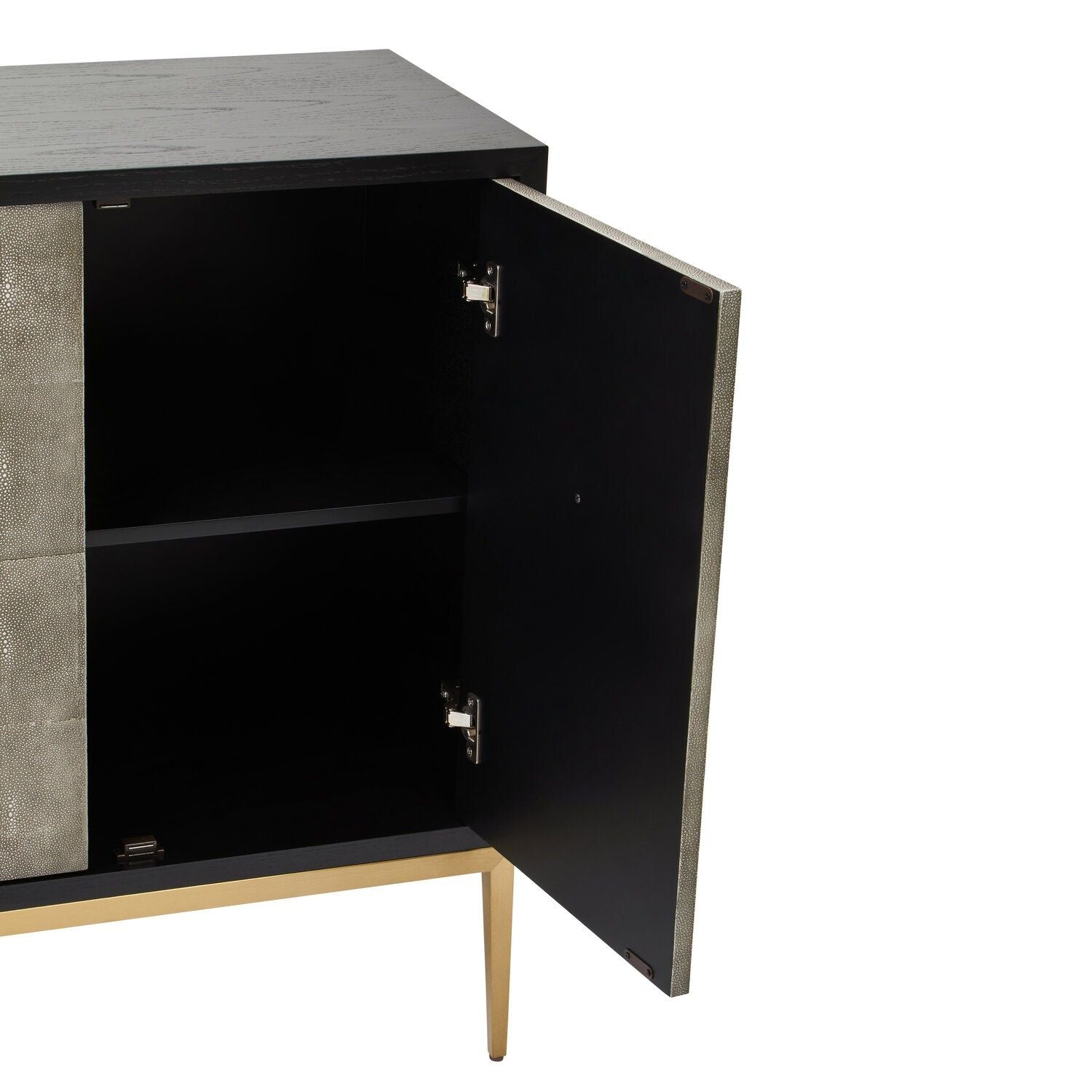 Image of Deruta Grey Shagreen Effect 4 Door Sideboard