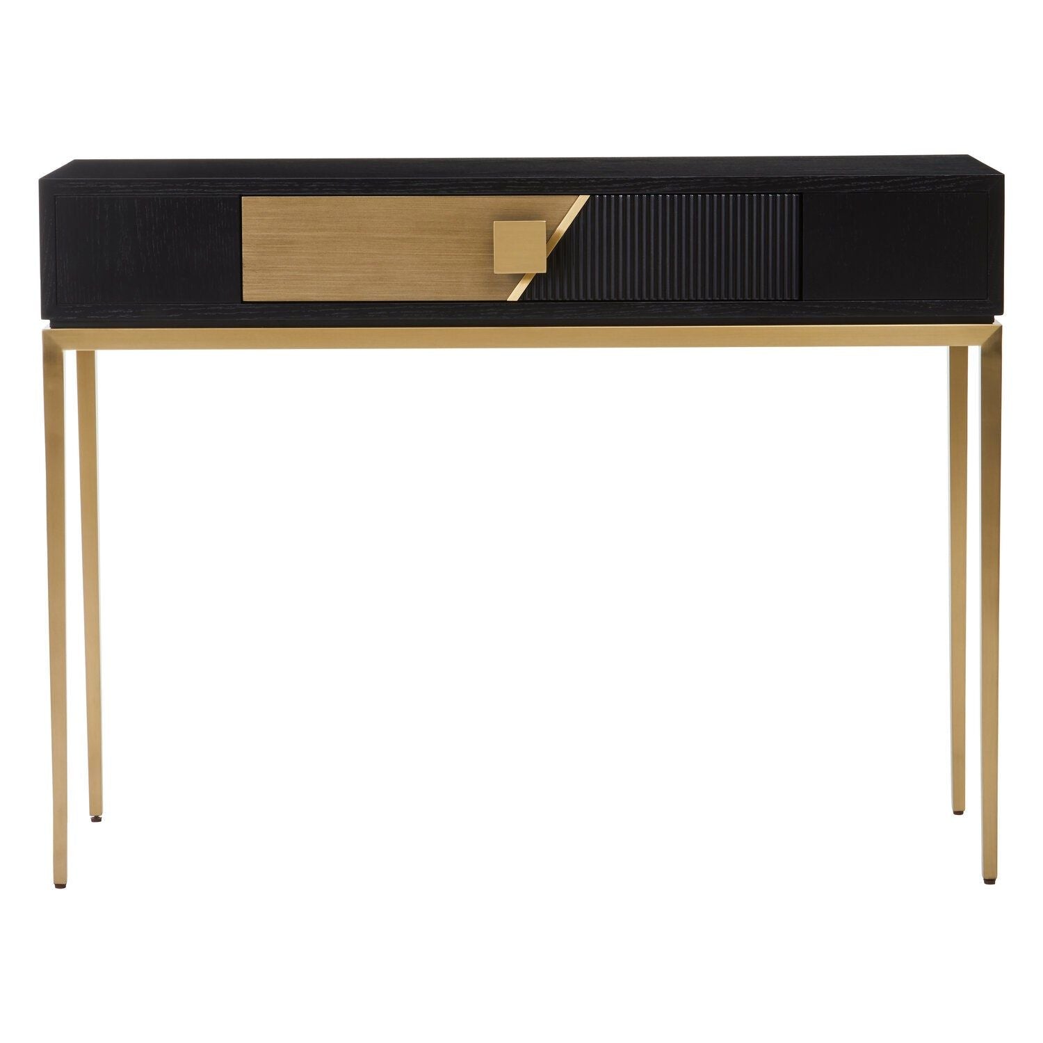 Image of Davoli Black and Gold Console Table with 1 Drawer - Main