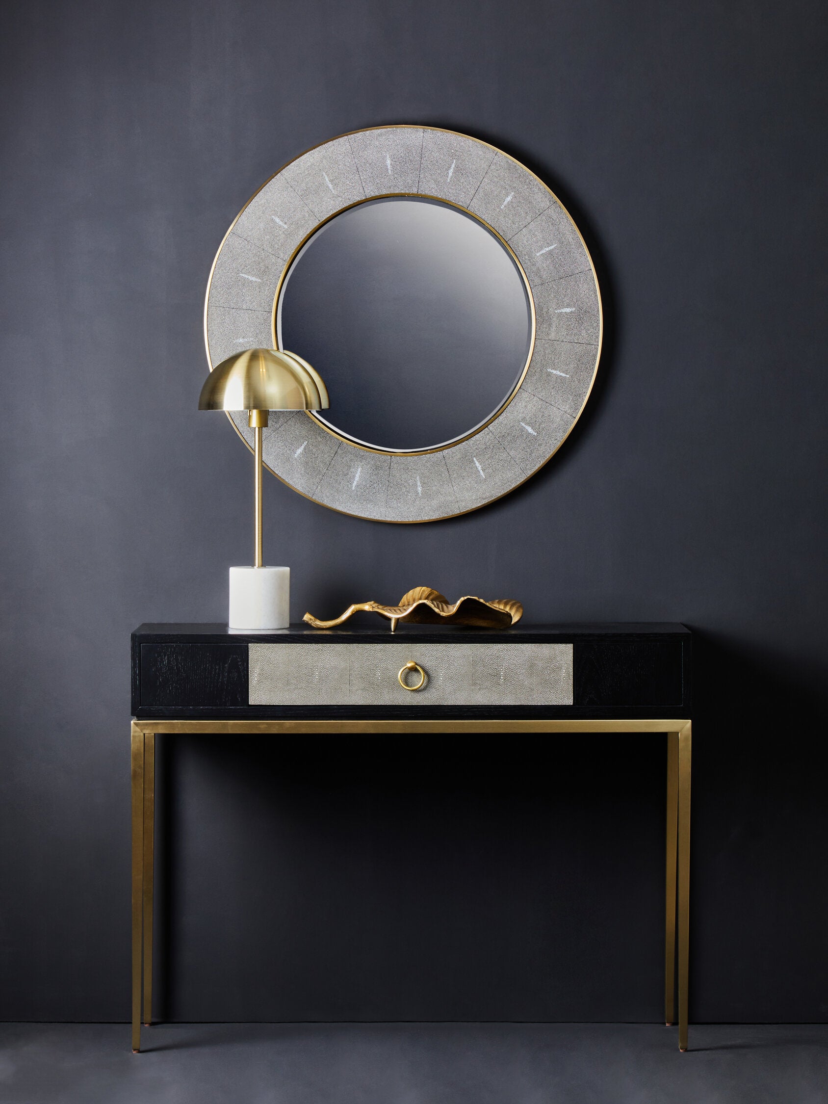 Image of Deruta Shagreen Effect One Drawer Console Table