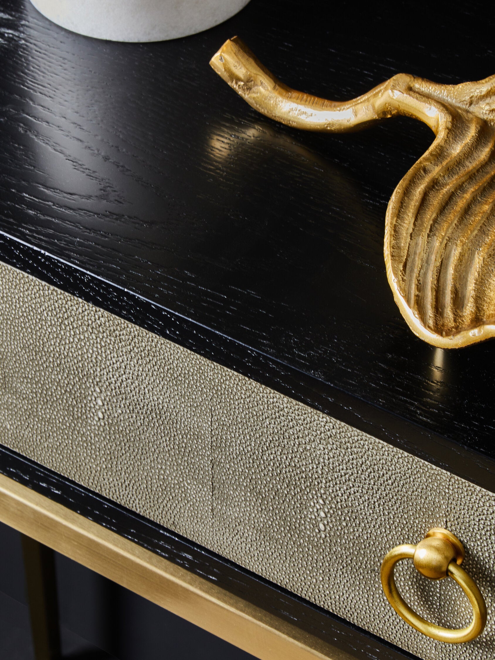Image of Deruta Shagreen Effect One Drawer Console Table