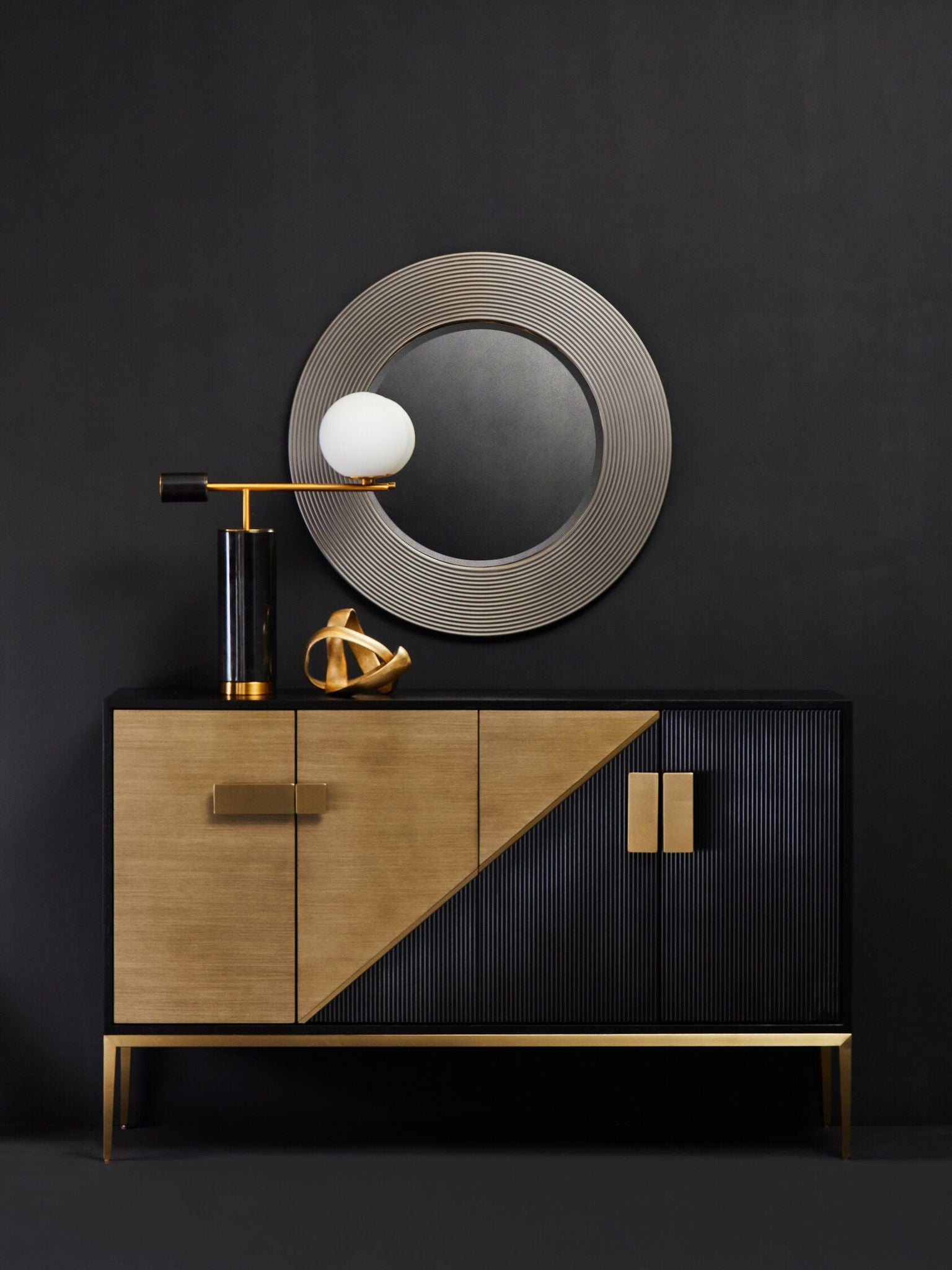 Image of Davoli Black And Grey Sideboard