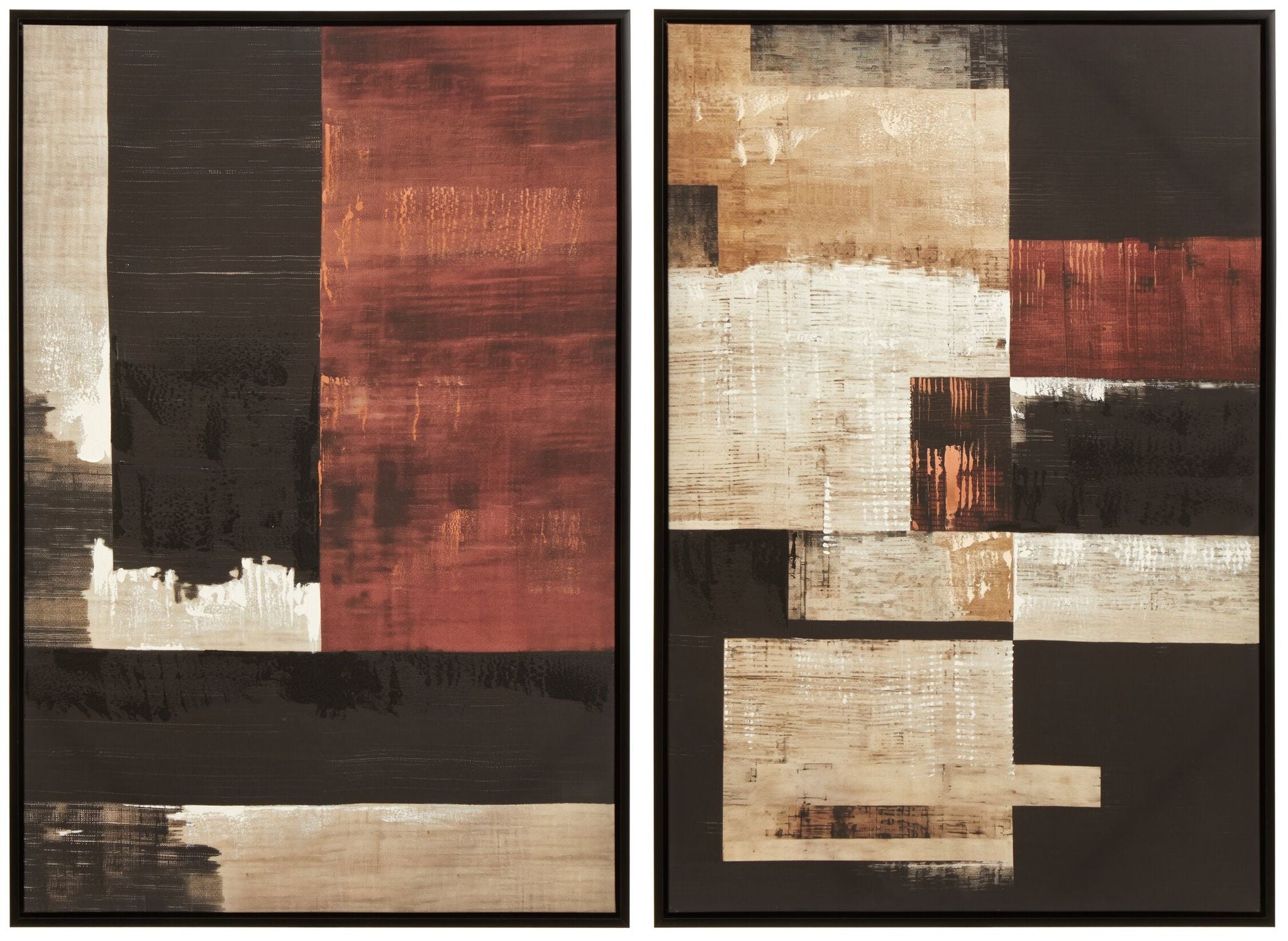 Image of Astratto Set of 2 Geometric Abstract Canvas Wall Art