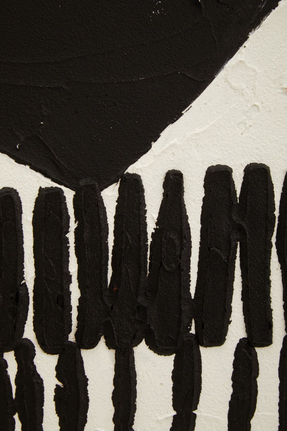 Image of Astratto Black and White Abstract Hand Painted Wall Art - Macro