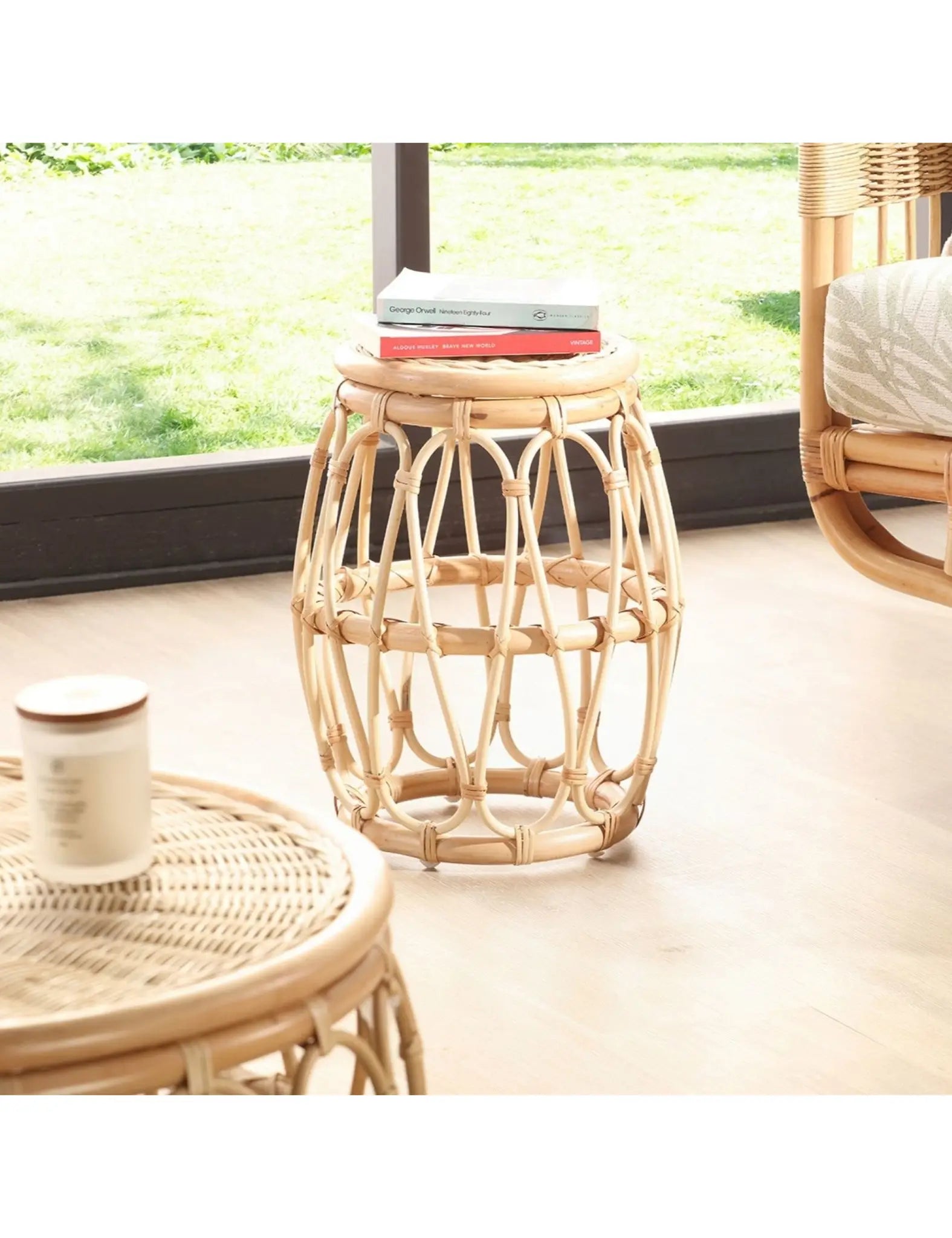 Natural Kyoto Rattan Lamp Table