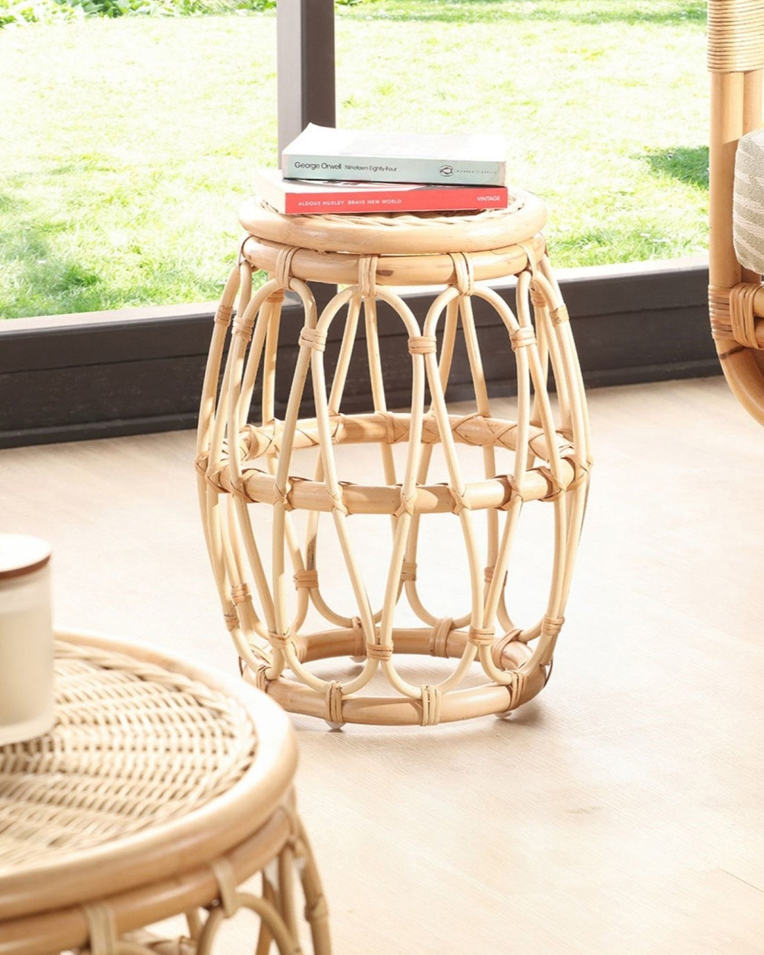 Natural Kyoto Rattan Lamp Table