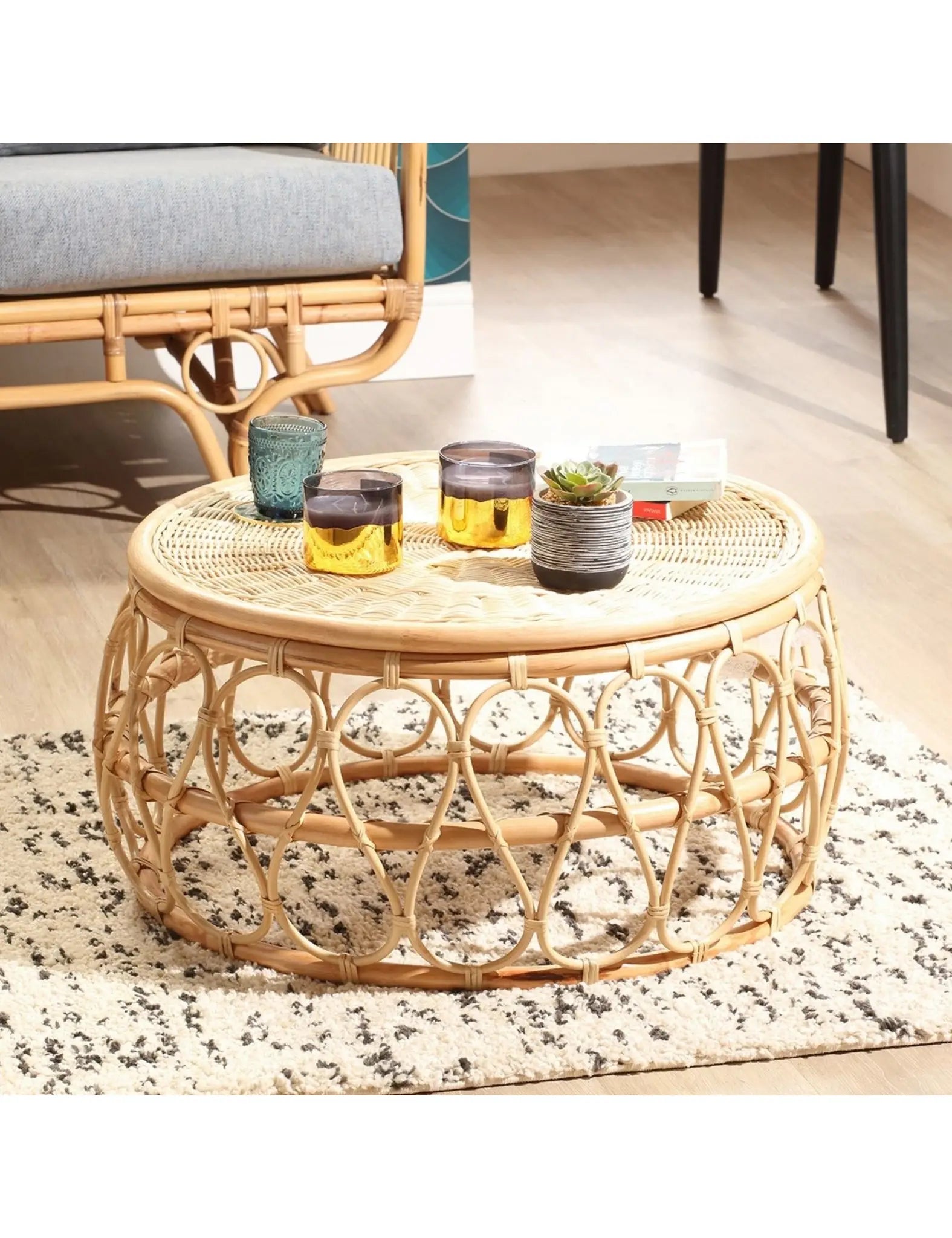 Natural Kyoto Rattan Coffee Table - Handmade Wicker