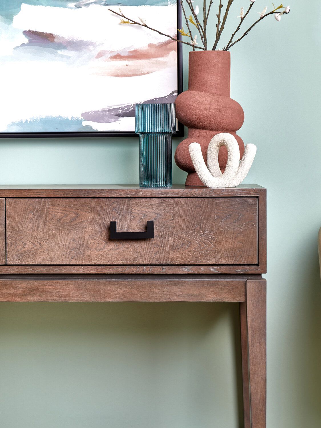 Image of Dimaro Antique Grey Two Drawer Console Table