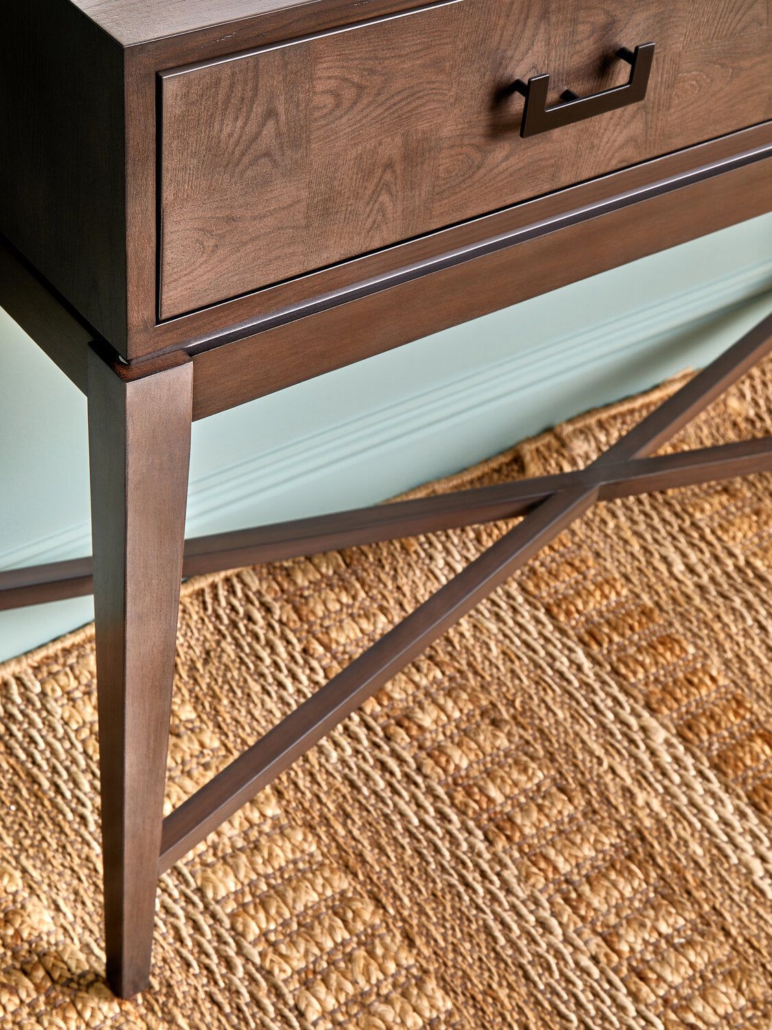 Image of Dimaro Antique Grey Two Drawer Console Table