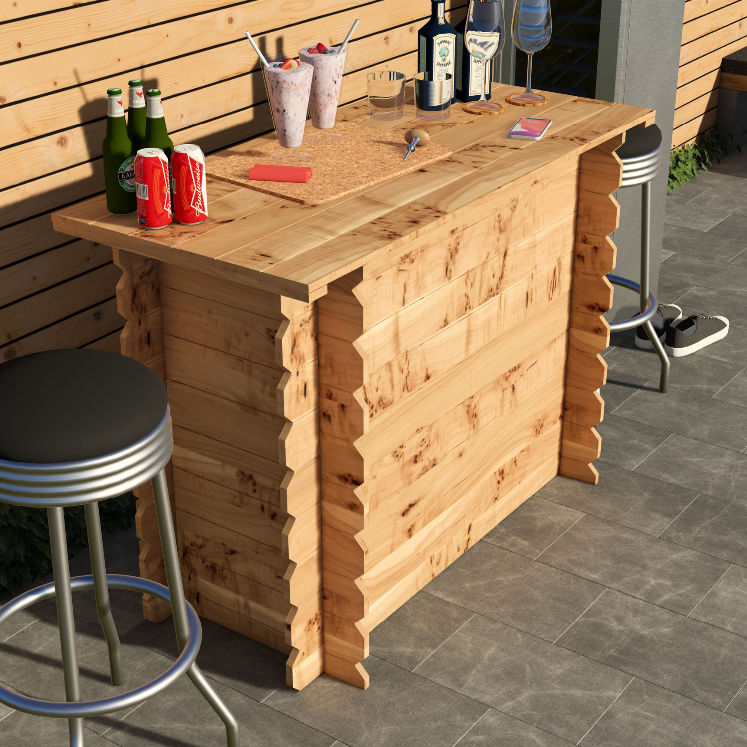 Image of Rustic Wooden Interlock Bar