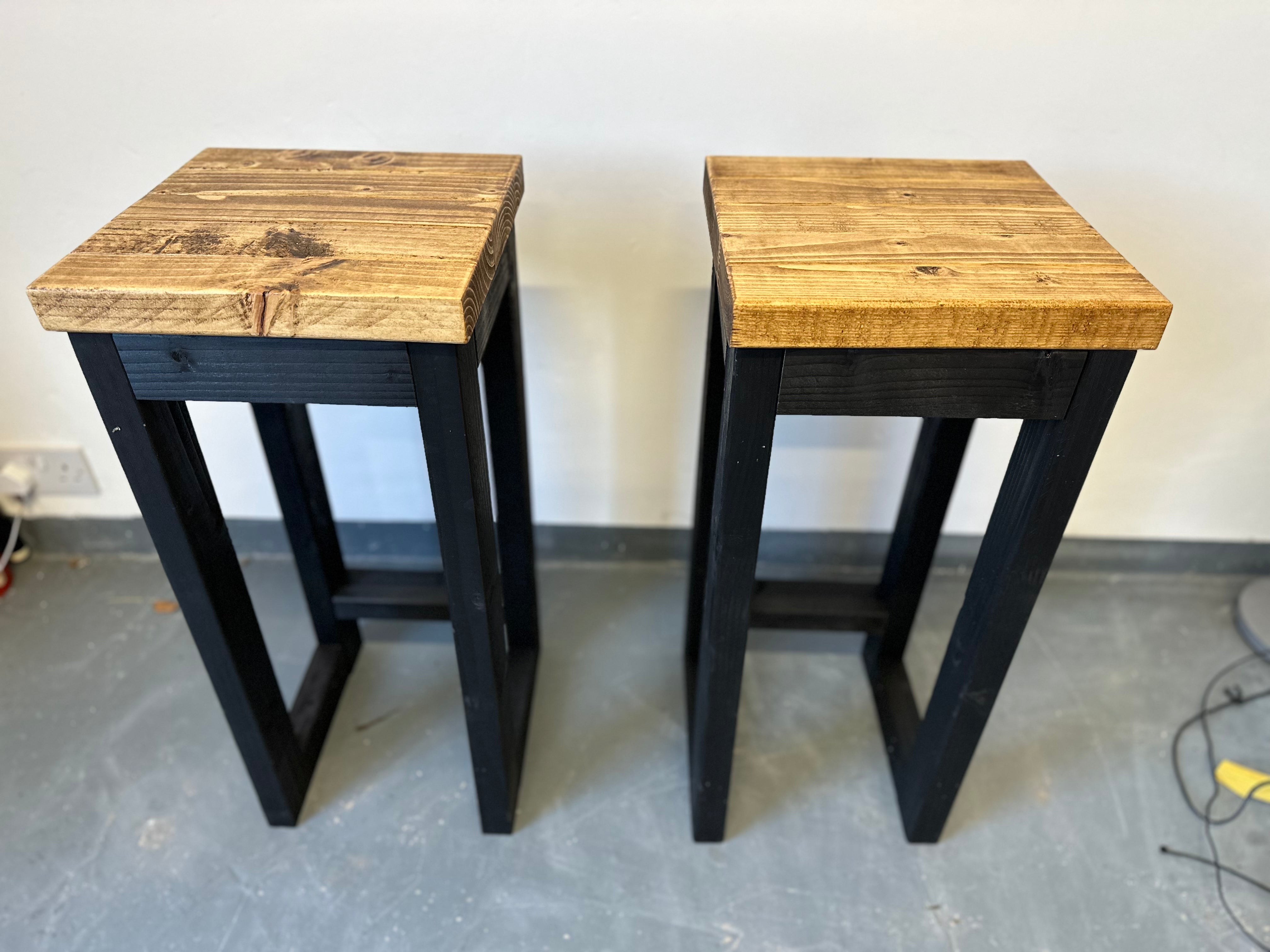 Image of Set of 2 Handmade Industrial Bar Stools