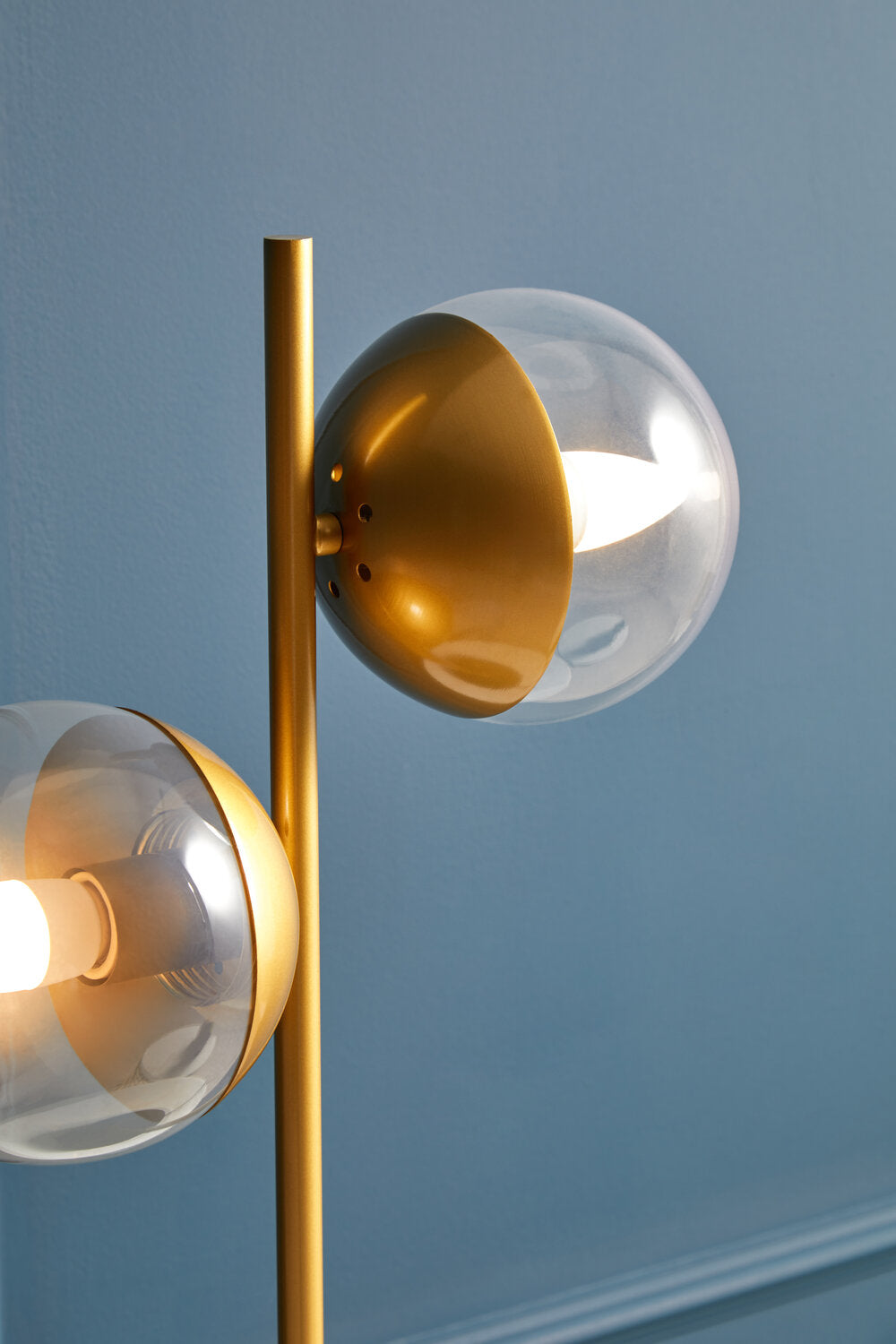 Image of Revive Two Light Gold and Black Marble Table Lamp