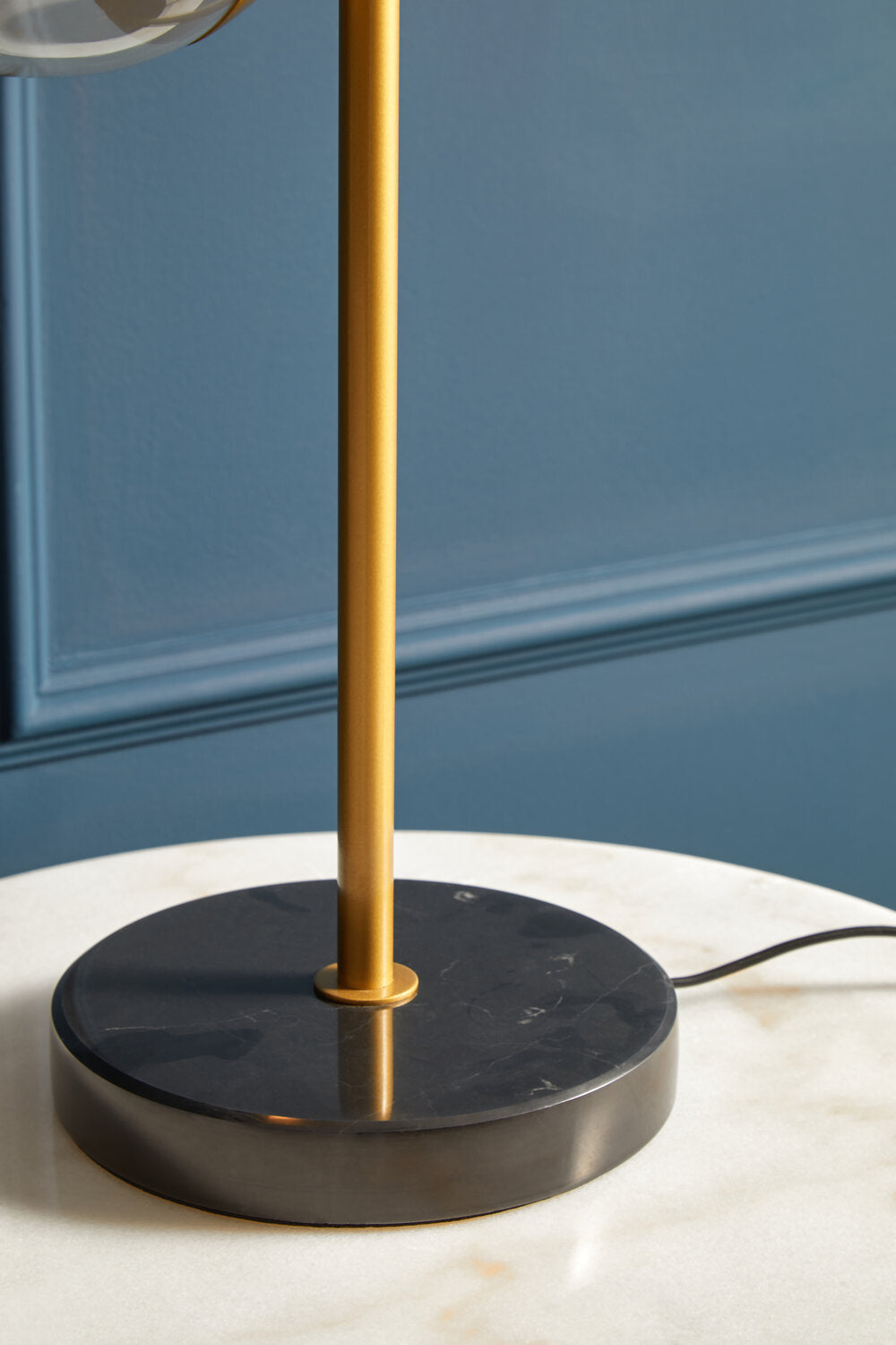 Image of Revive Two Light Gold and Black Marble Table Lamp