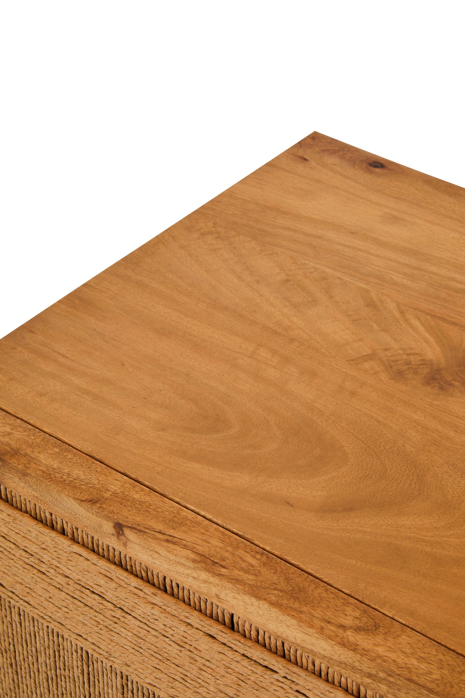 Image of Teora Mango Wood Paper Rope Detail Four Door Sideboard