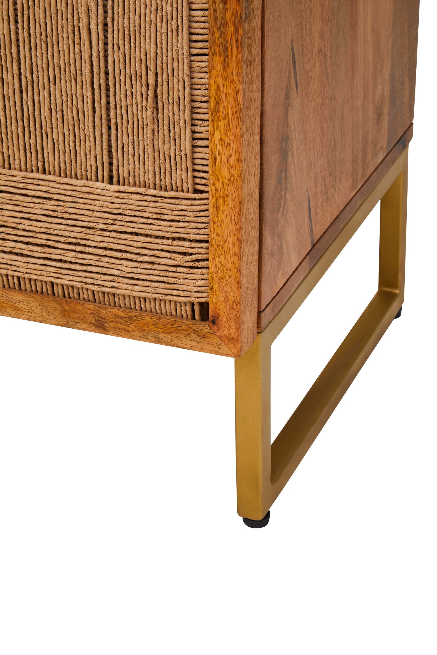 Image of Teora Mango Wood Paper Rope Detail Four Door Sideboard