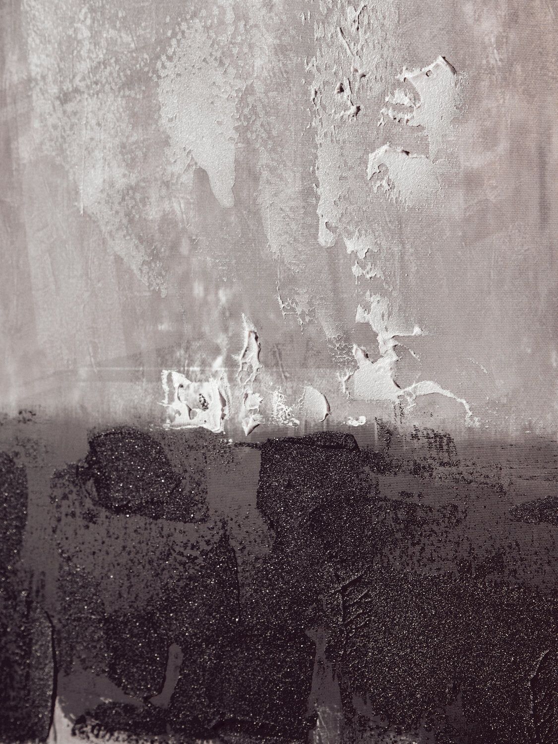 Image of Astratto Monochrome Textured Canvas Wall Art - Lifestyle