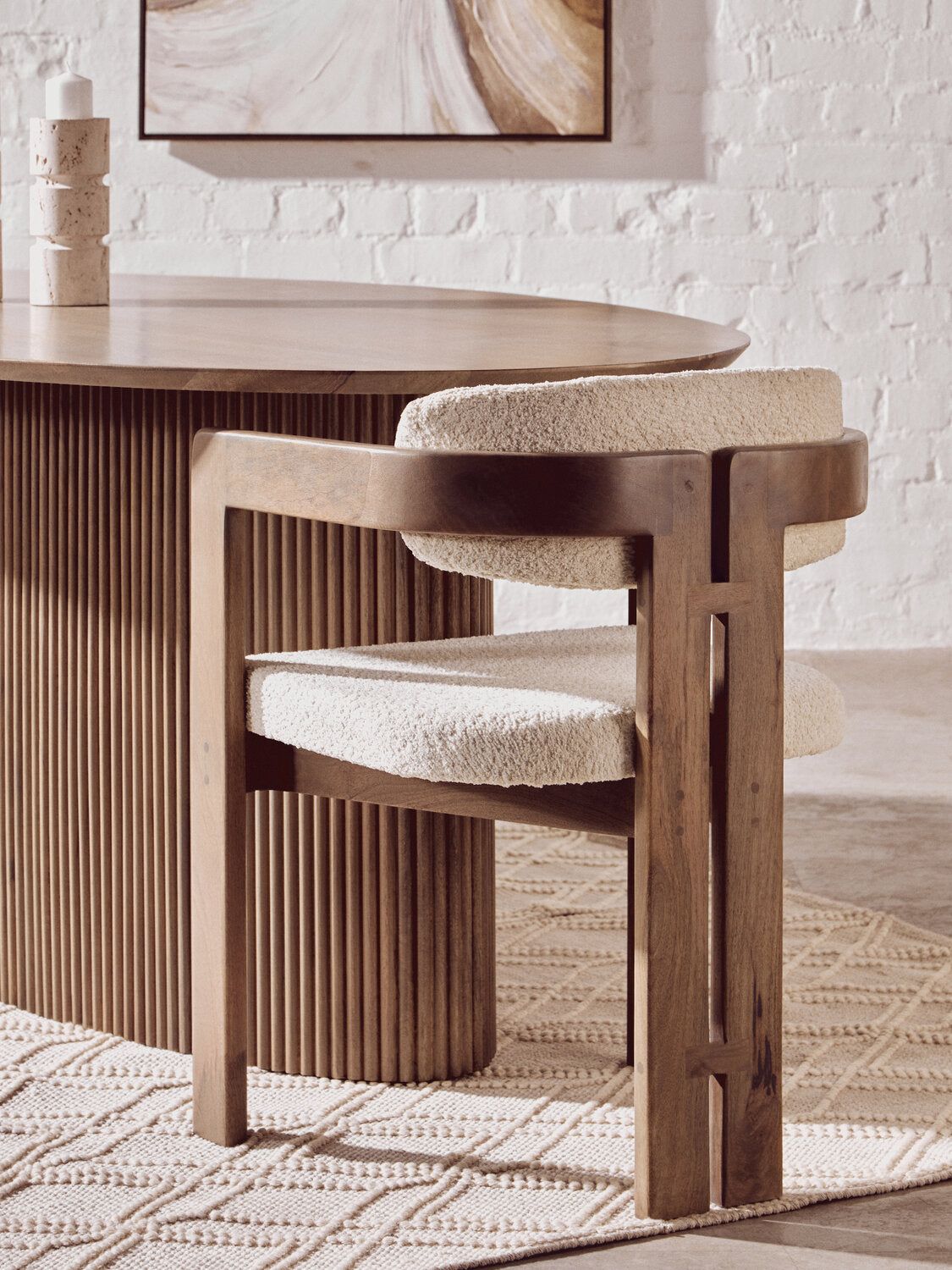 Image of Torello Grey Mango Wood Chair - Lifestyle