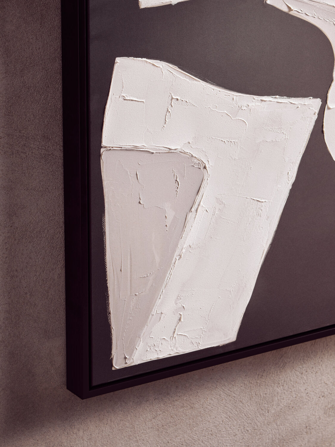 Image of Astratto Monochrome Abstract Textured Wall Art - Lifestyle