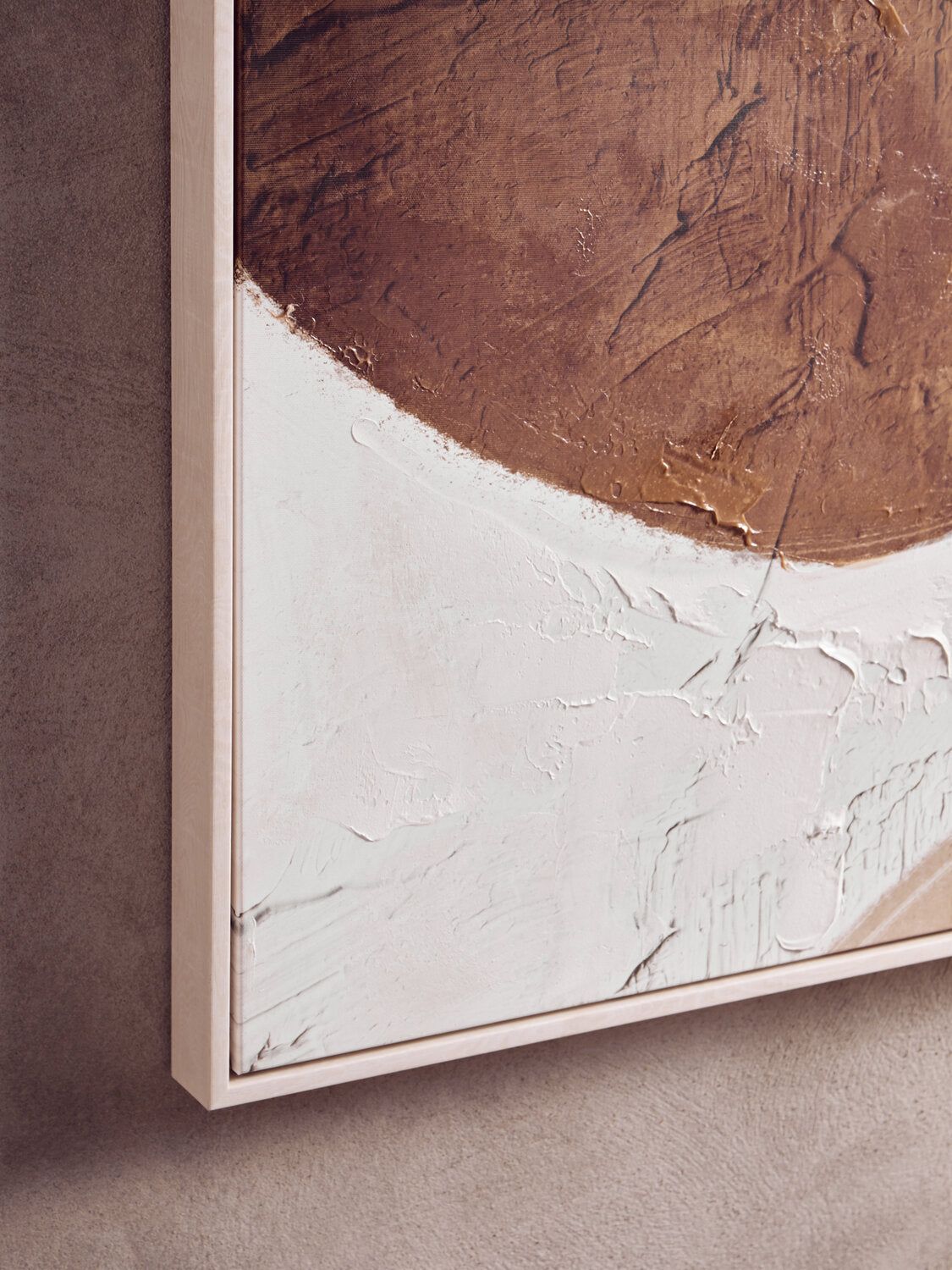 Image of Astratto Brown and Natural Textured Wall Art - Lifestyle