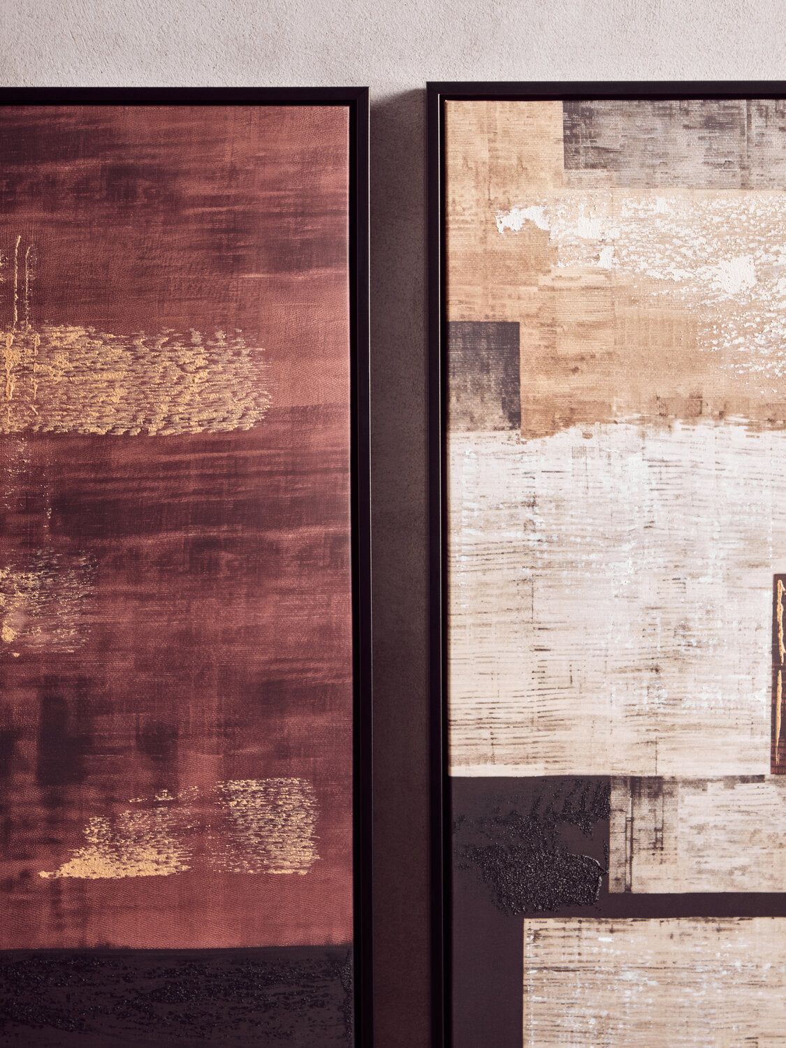 Image of Astratto Set of 2 Geometric Abstract Canvas Wall Art - Lifestyle