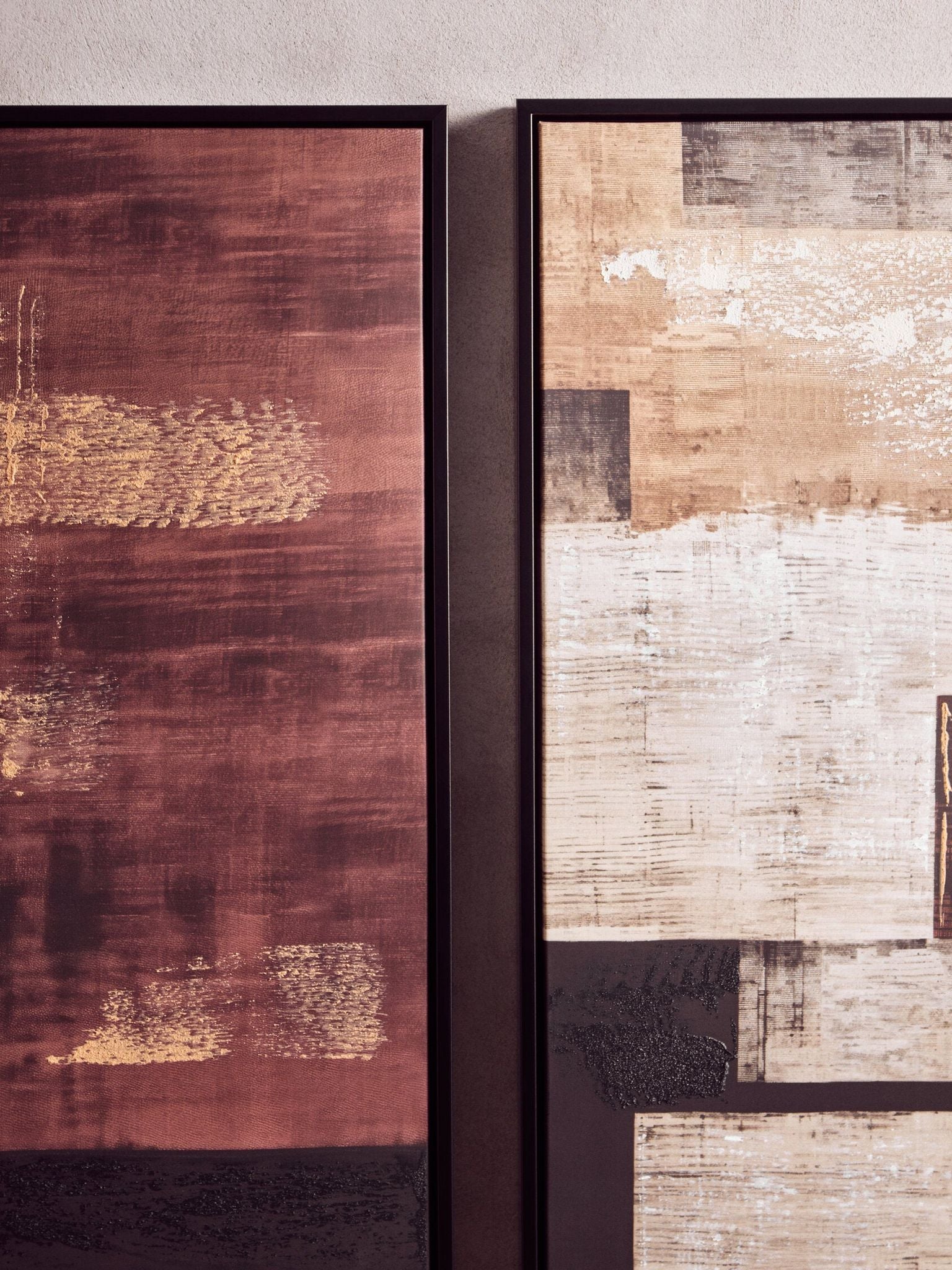 Image of Astratto Set of 2 Geometric Abstract Canvas Wall Art