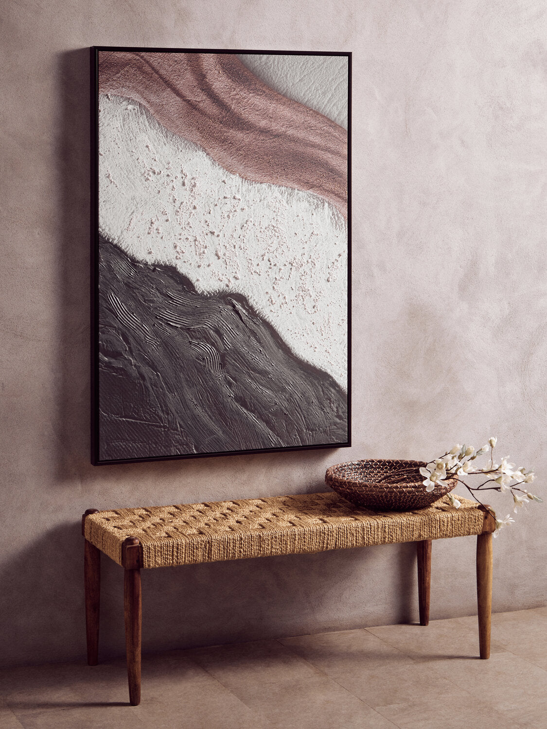 Image of Astratto Earthy Tones Textured Wall Art - Lifestyle