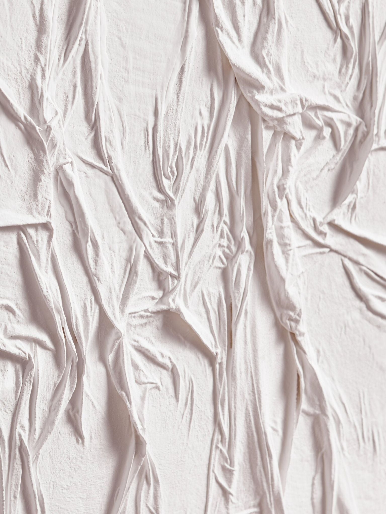 Image of Astratto White Hand Painted Sculptural Fabric Wall Art