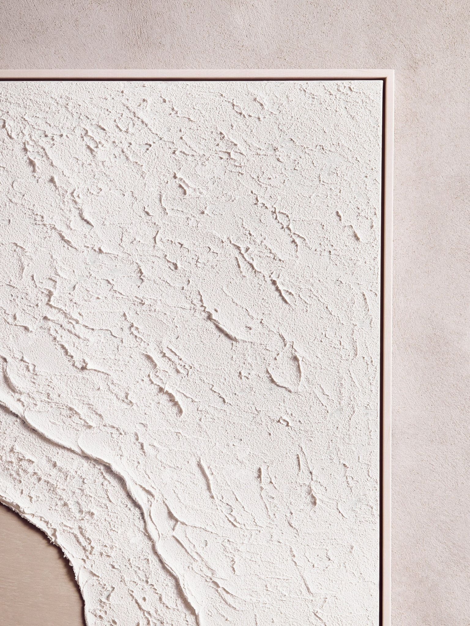 Image of Astratto Canvas Natural and White Textured Plaster Wall Art