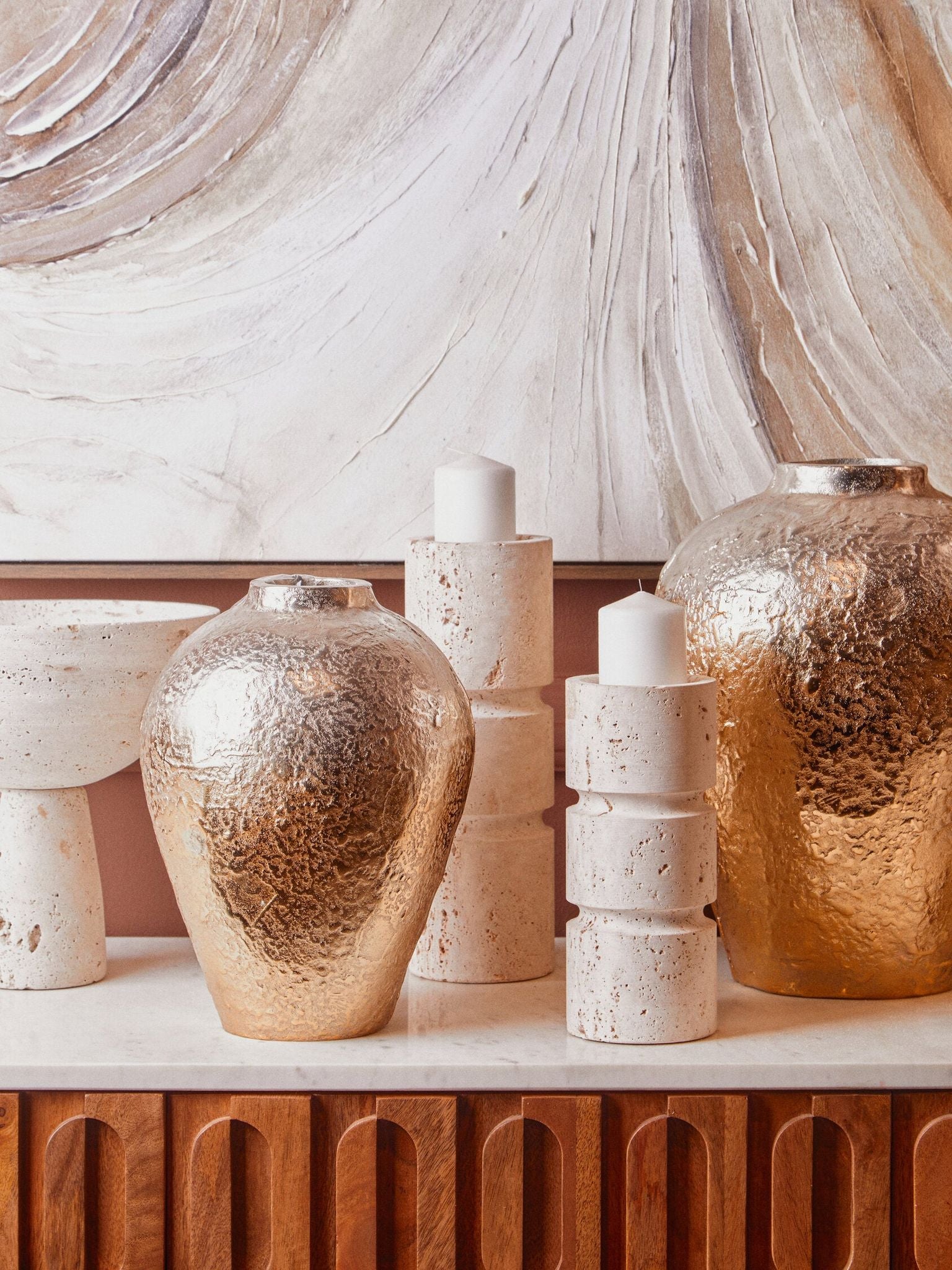 Image of Astratto Neutral Abstract Textured Wall Art