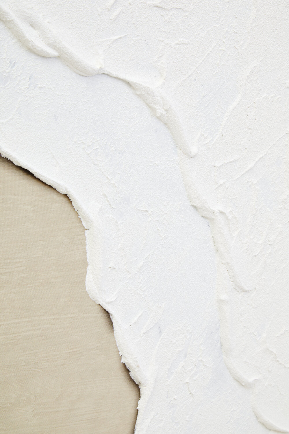 Image of Astratto Canvas Natural and White Textured Plaster Wall Art - Macro
