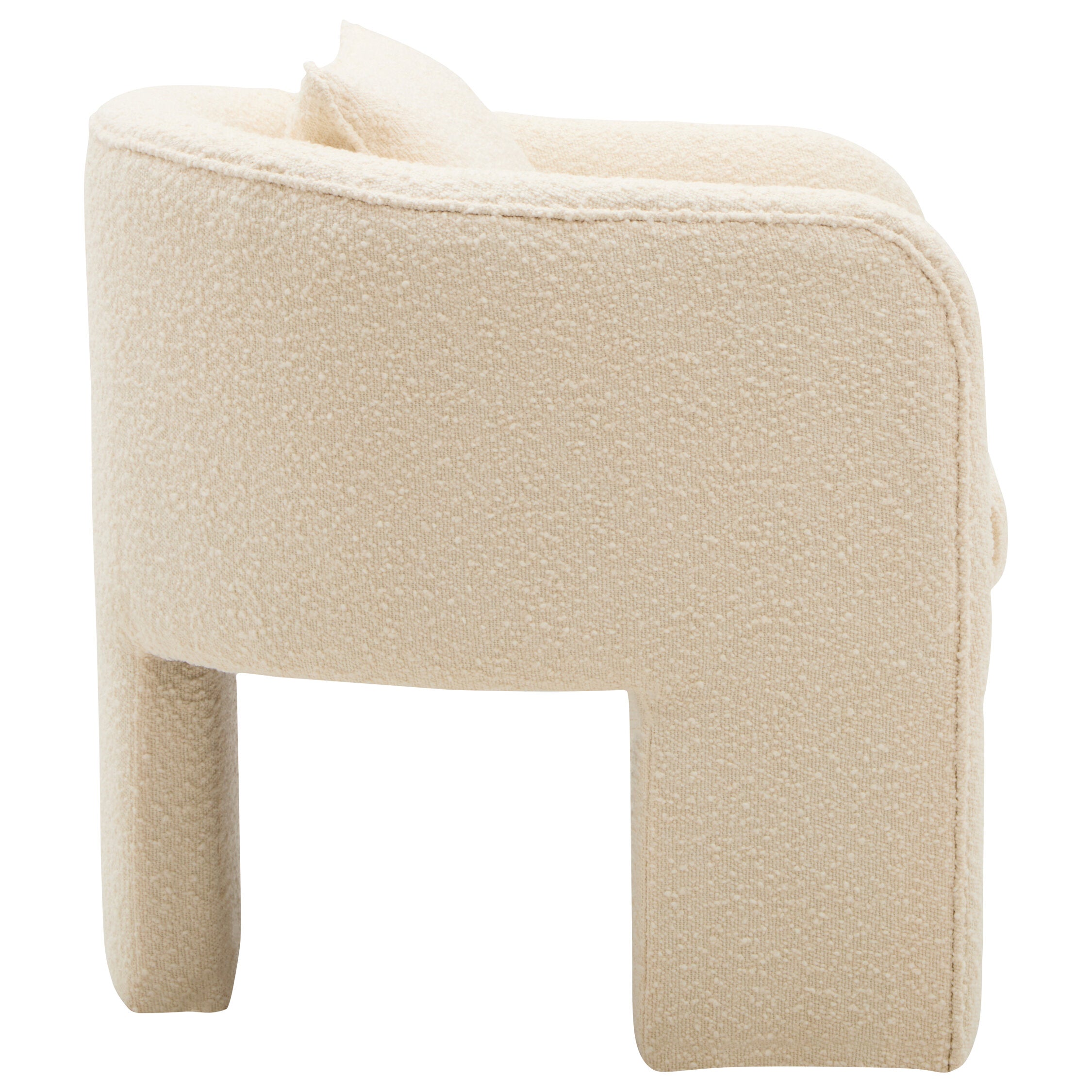 Image of Ozzero Ivory Boucle Curved Armchair