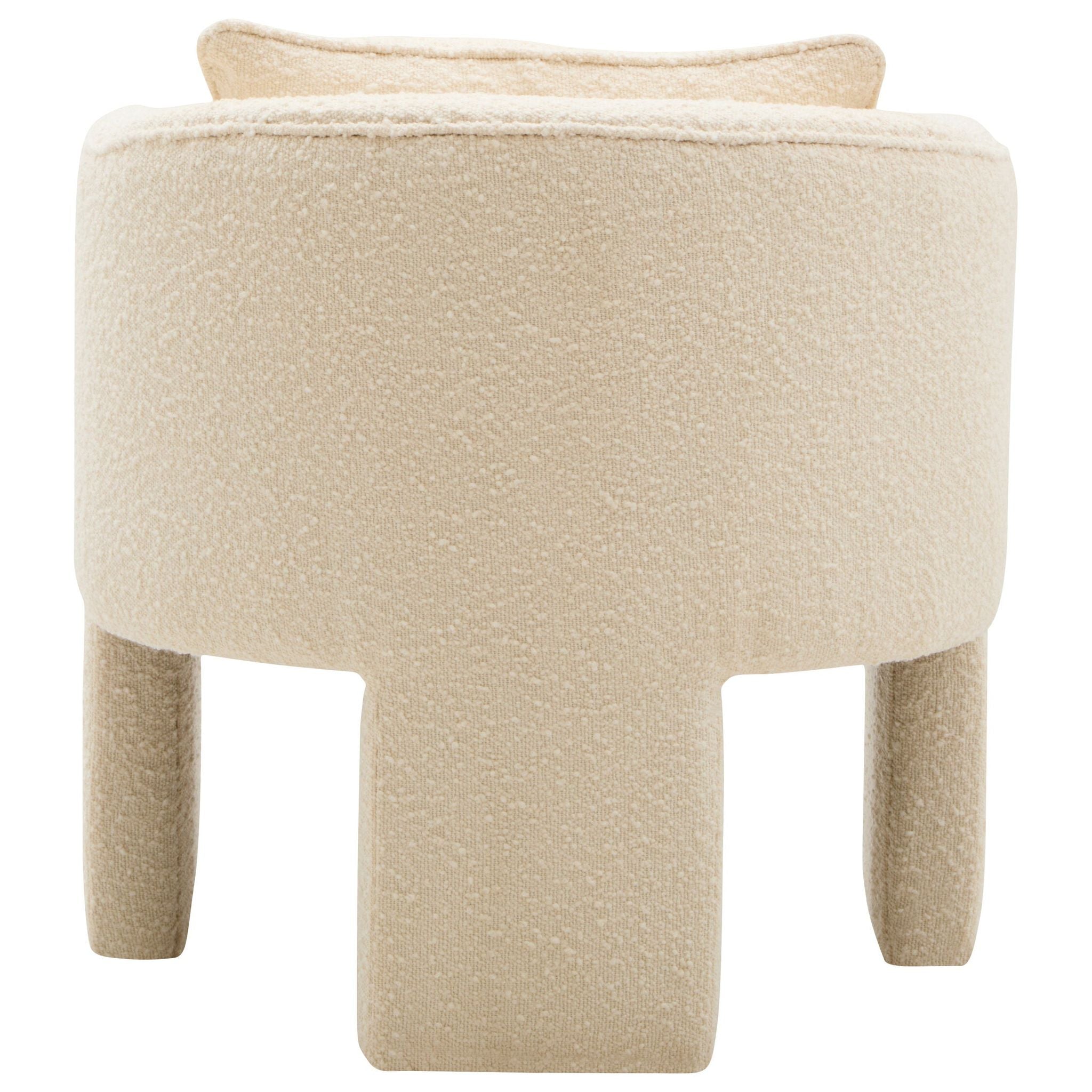 Image of Ozzero Ivory Boucle Curved Armchair