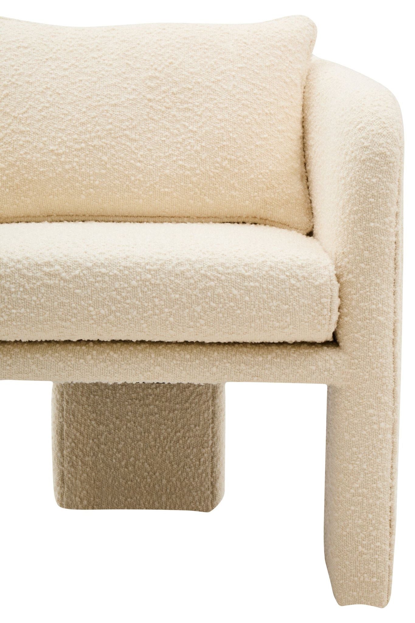 Image of Ozzero Ivory Boucle Curved Armchair