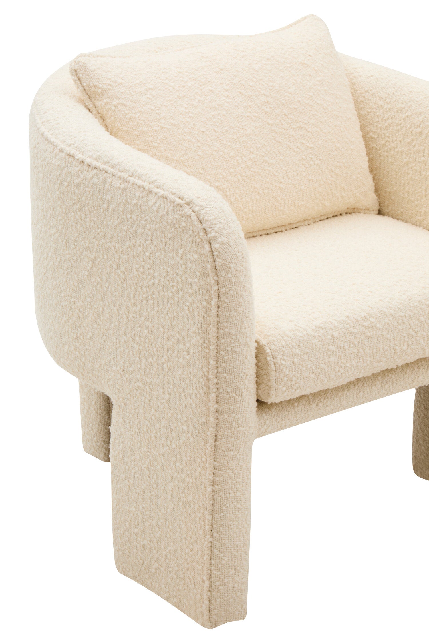 Image of Ozzero Ivory Boucle Curved Armchair
