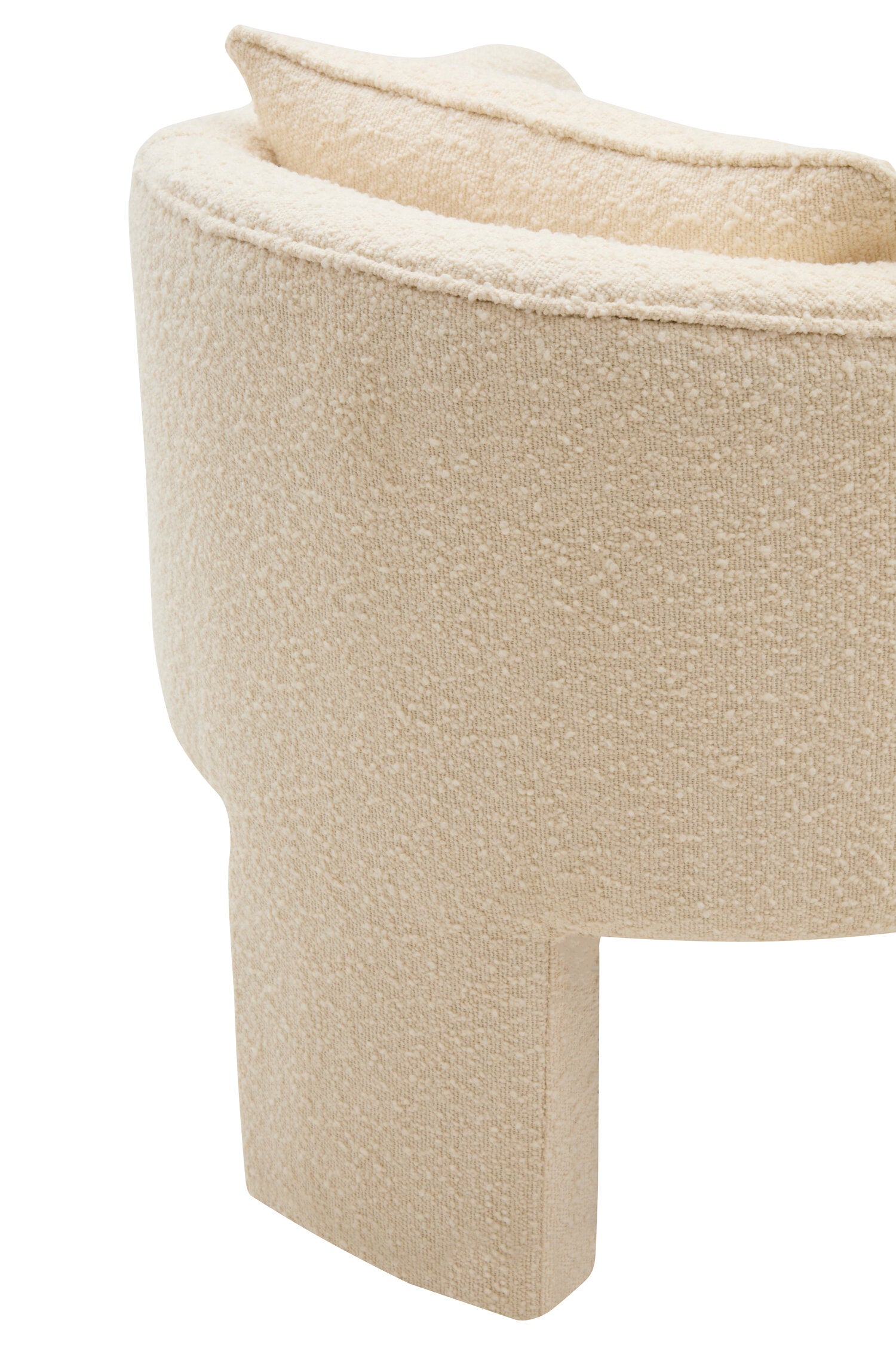 Image of Ozzero Ivory Boucle Curved Armchair