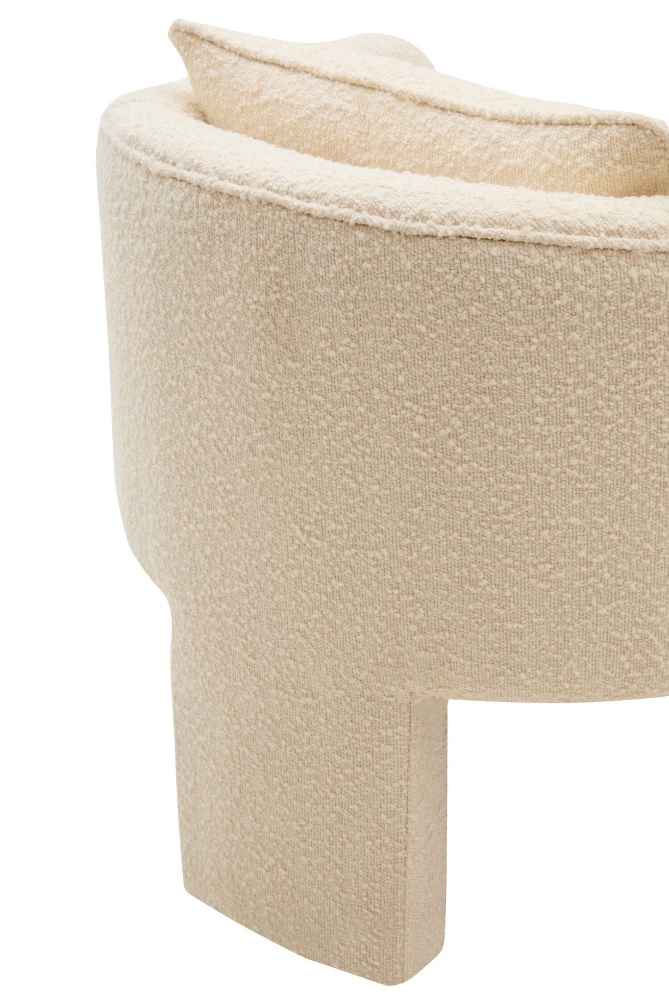 Image of Ozzero Ivory Boucle Curved Armchair