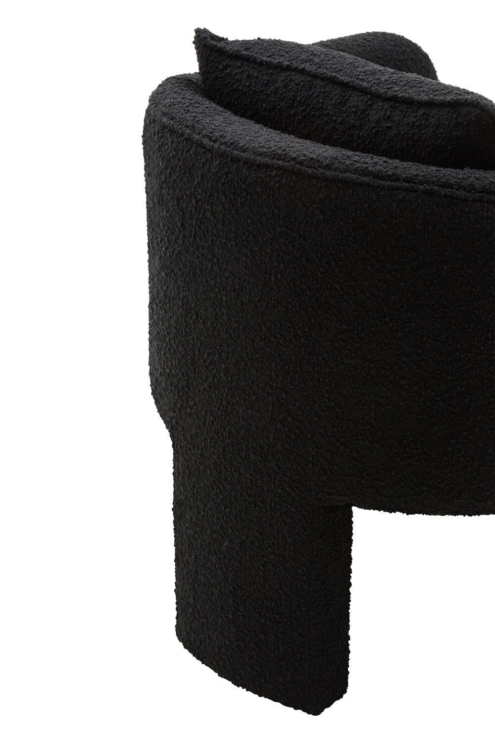 Image of Ozzero Black Boucle Curved Armchair - Macro