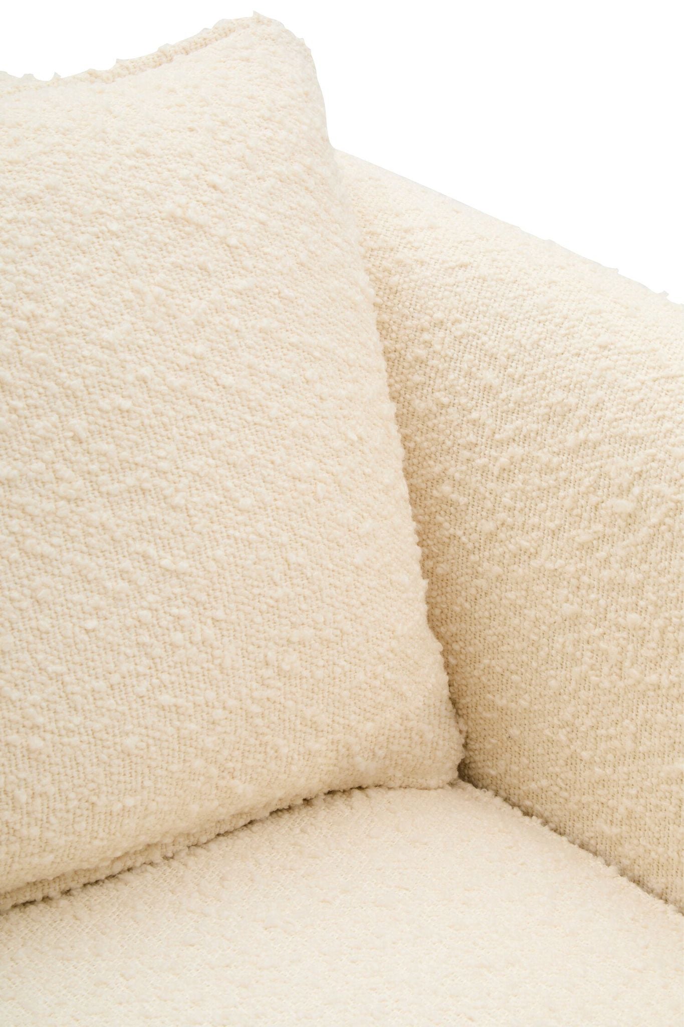 Image of Ozzero Ivory Boucle Curved Armchair