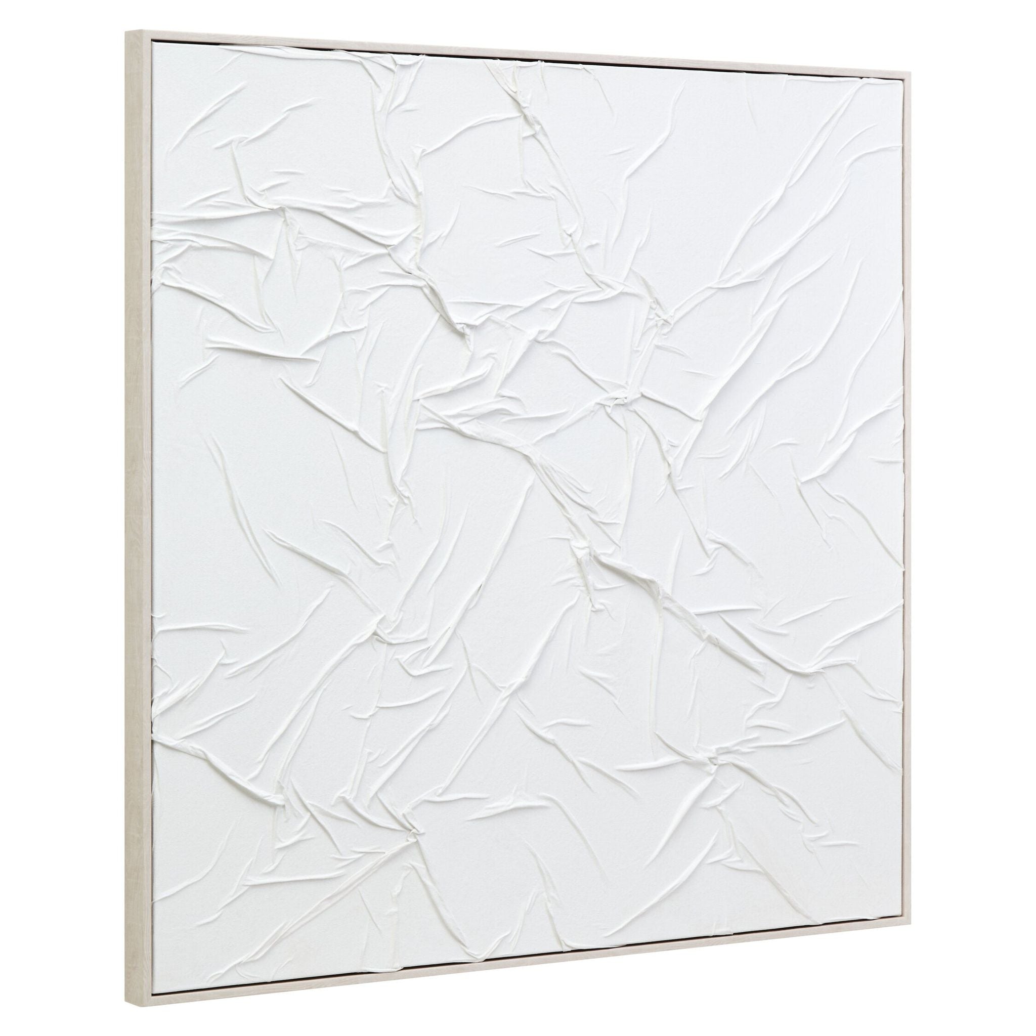 Image of Astratto White Hand Painted Sculptural Fabric Wall Art