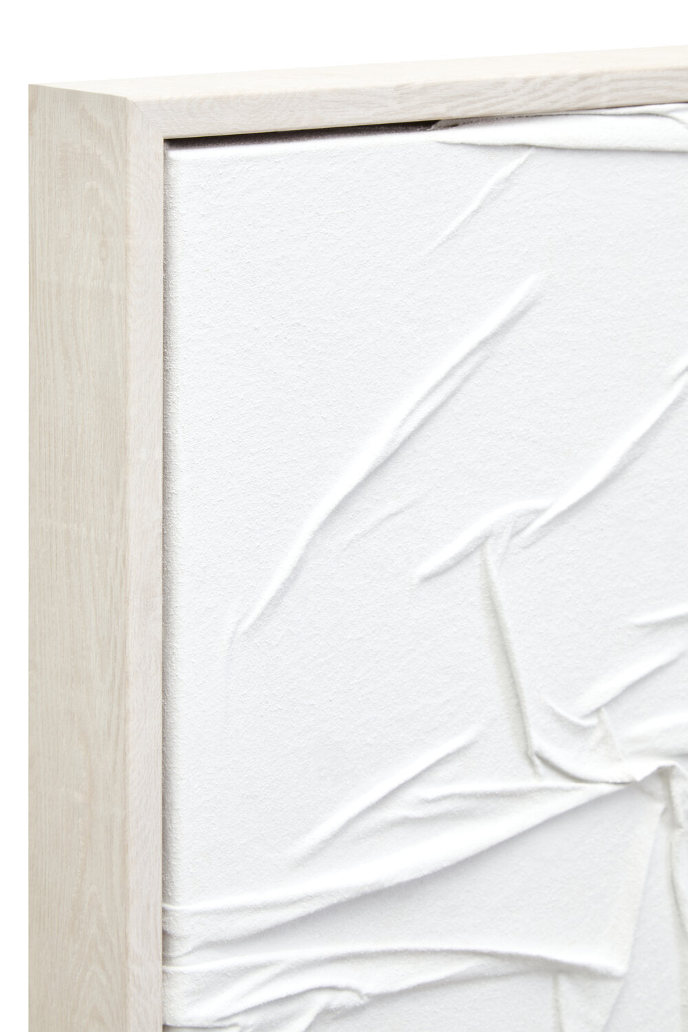 Image of Astratto White Hand Painted Sculptural Fabric Wall Art - Macro