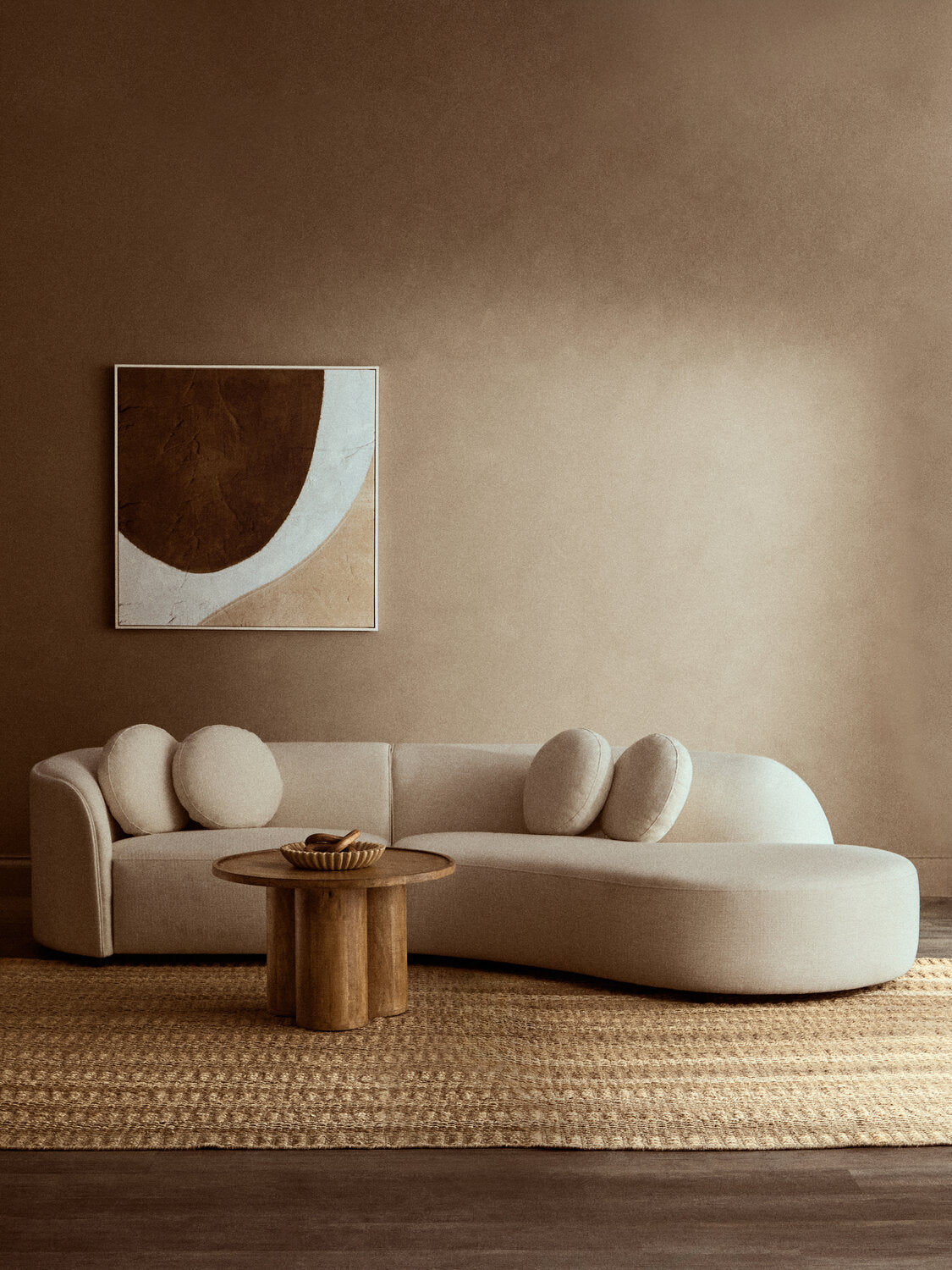 Image of Astratto Brown and Natural Textured Wall Art - Lifestyle